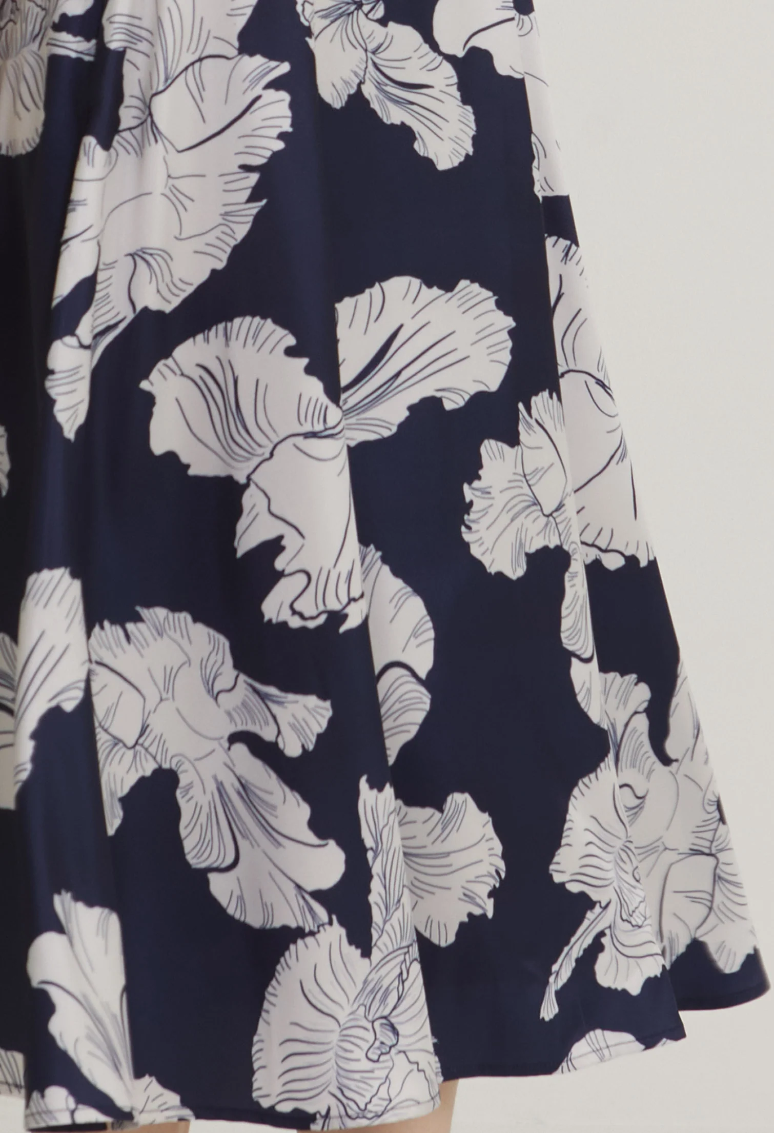 Satin Petal Midi Skirt