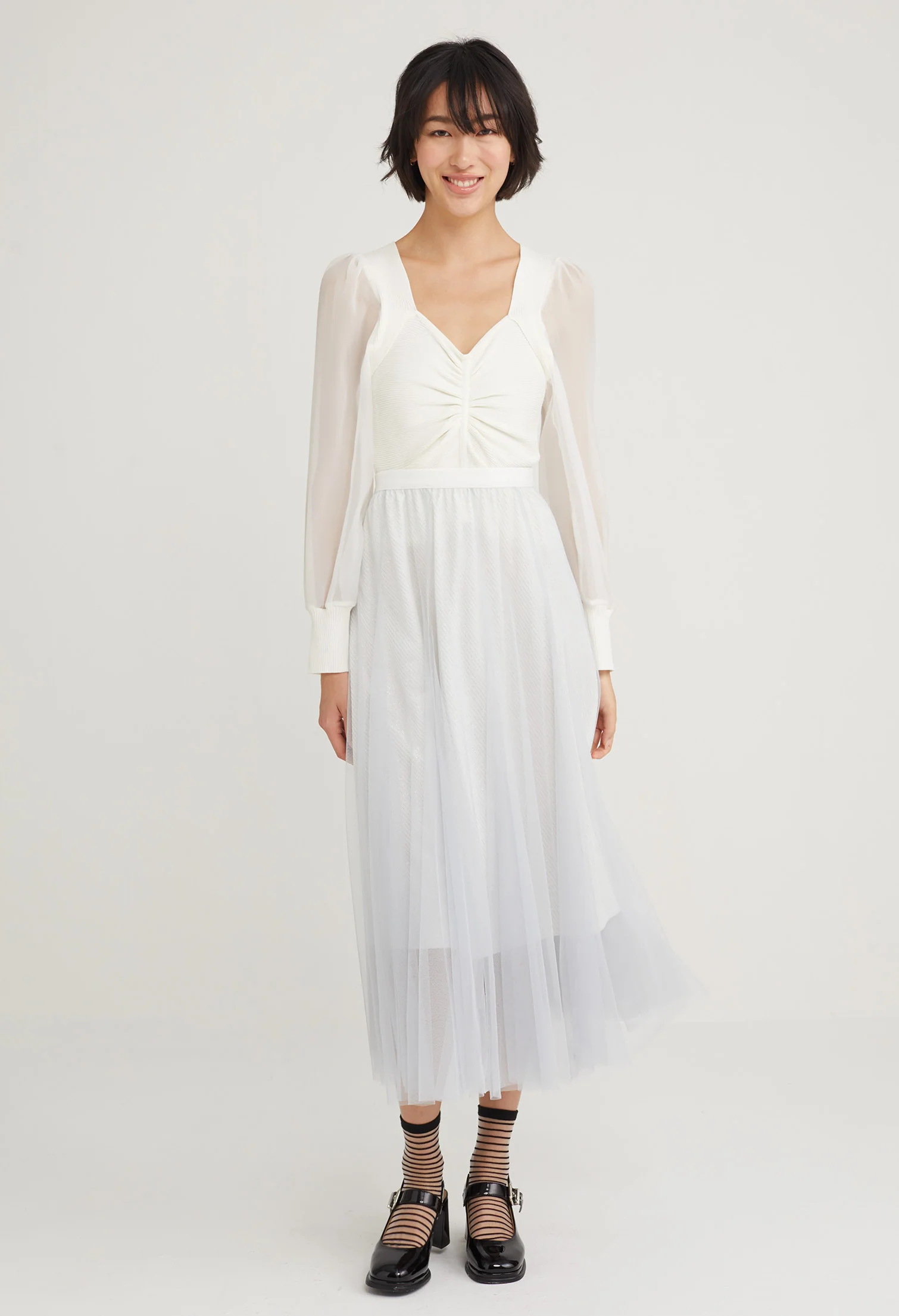 Double Layered Metallic Skirt