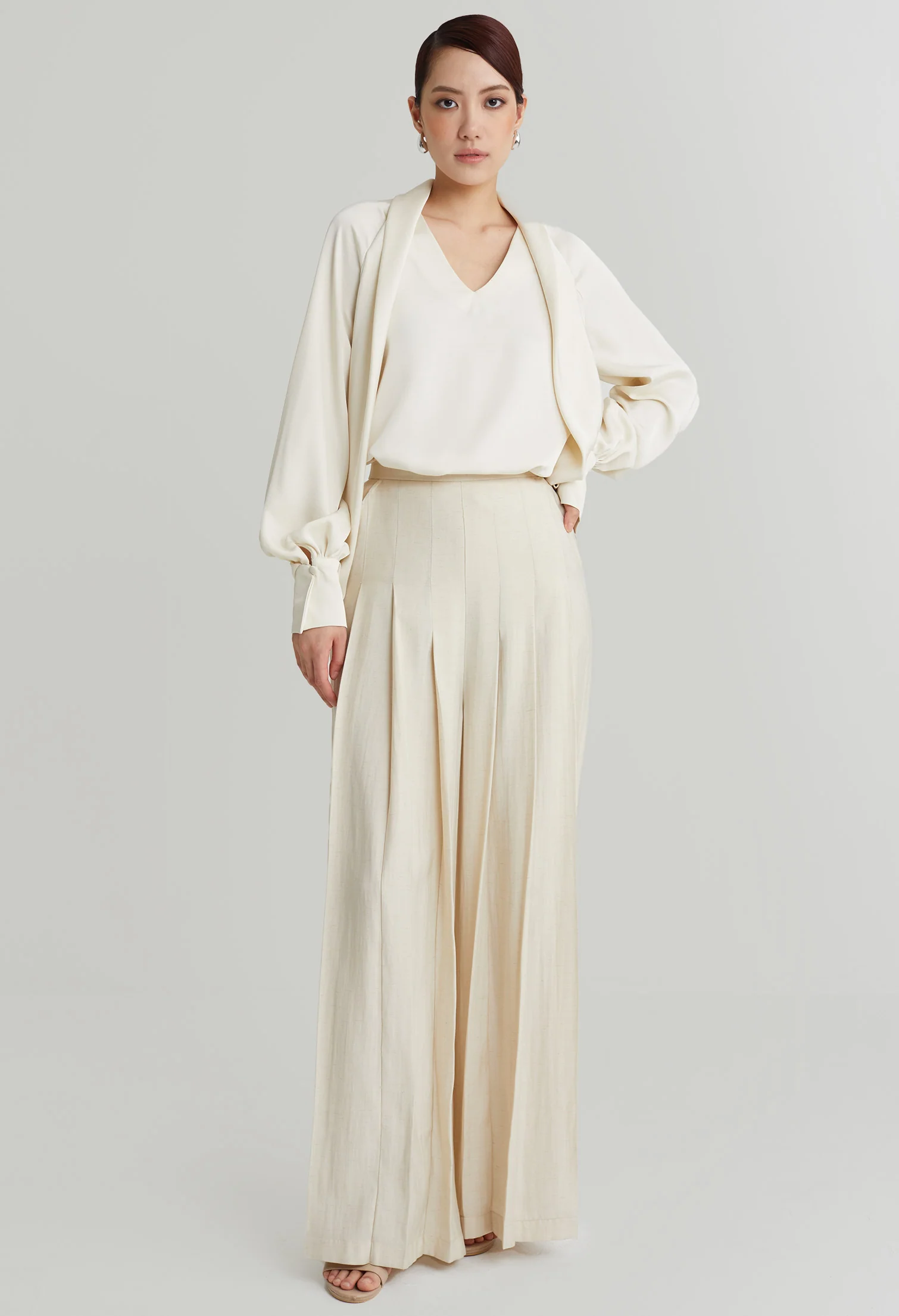 nichii X NURITA HARITH Front Pleated Fold Palazzo Pants