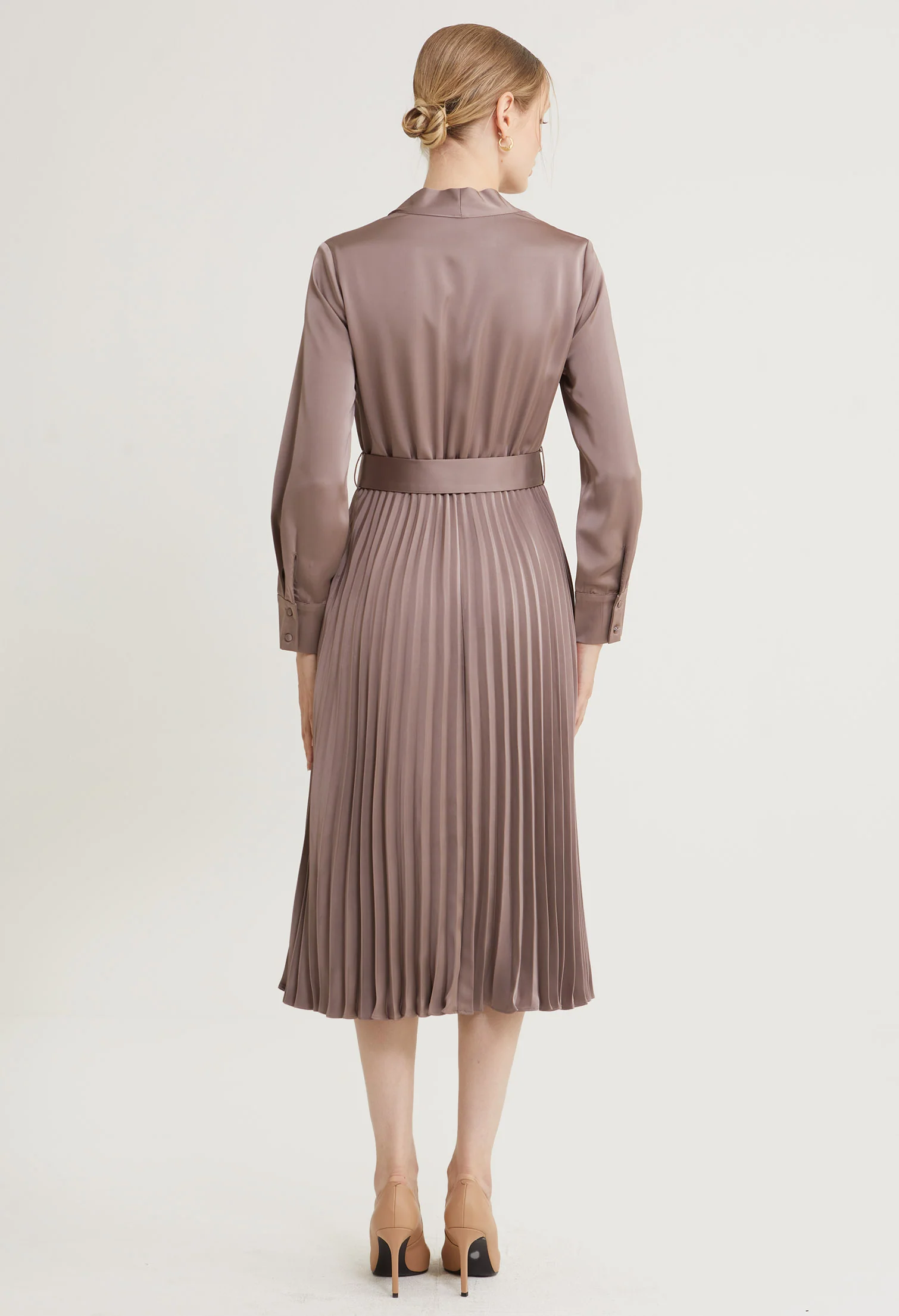 Sway Satin Pleated Midi Dress