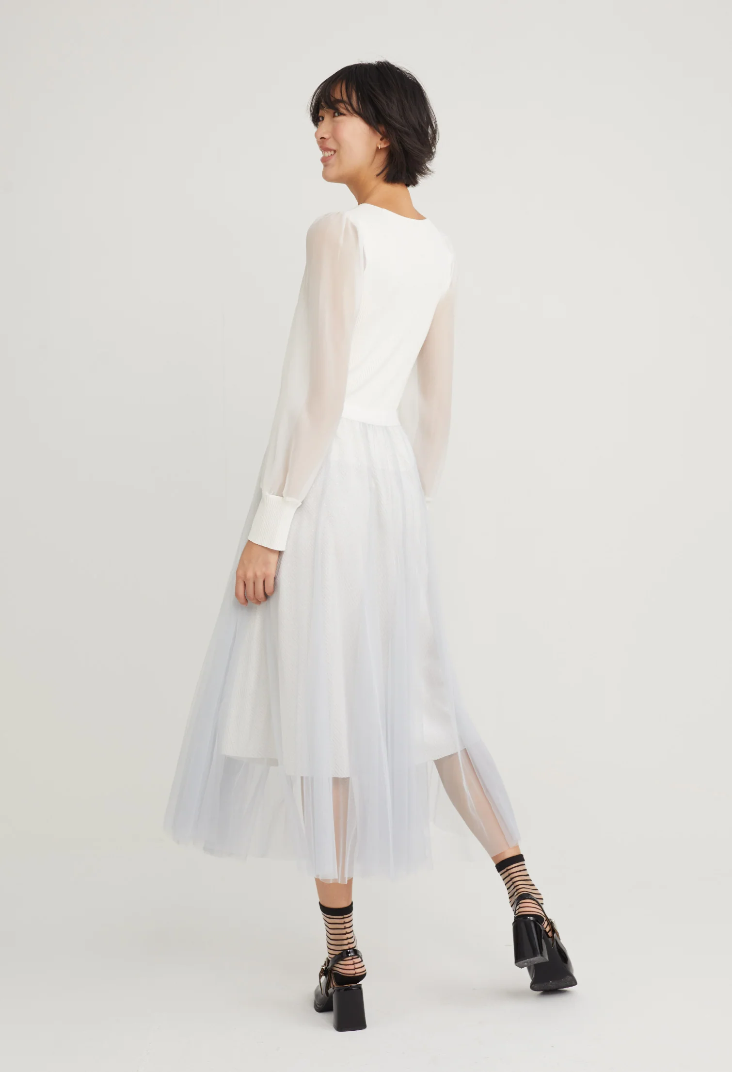 Double Layered Metallic Skirt