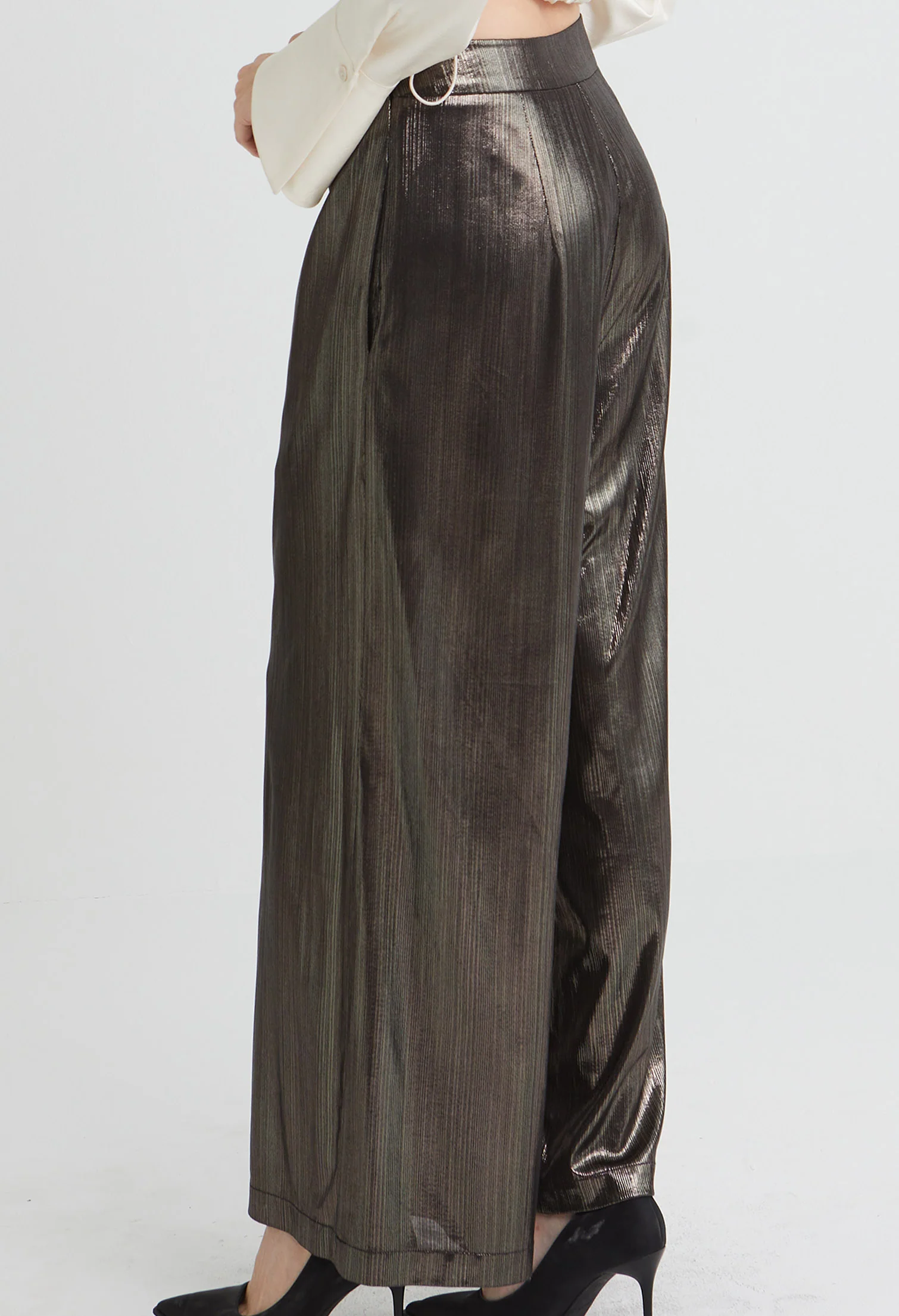 Textured Satin Pants