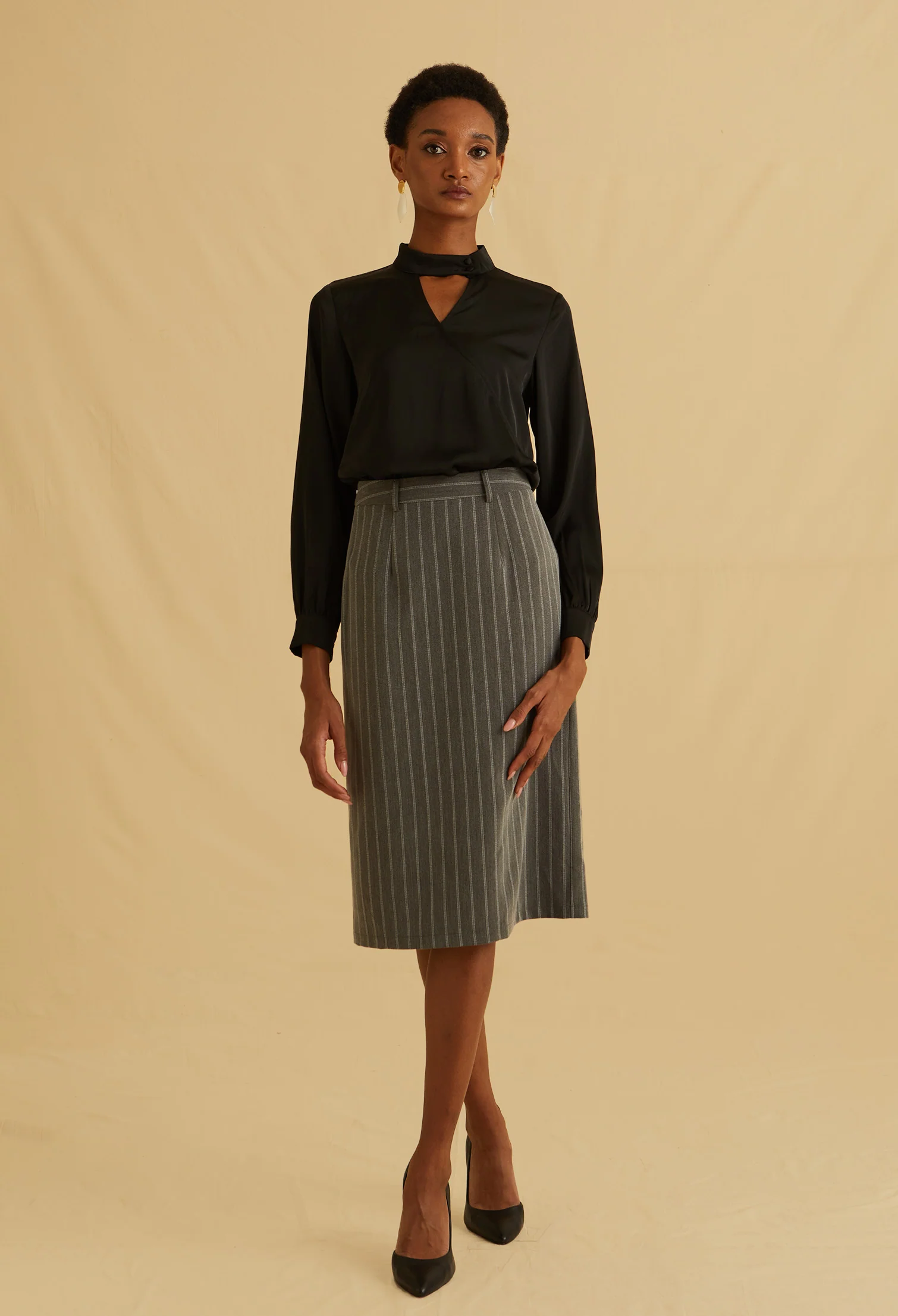 Sharp Line Midi Skirts