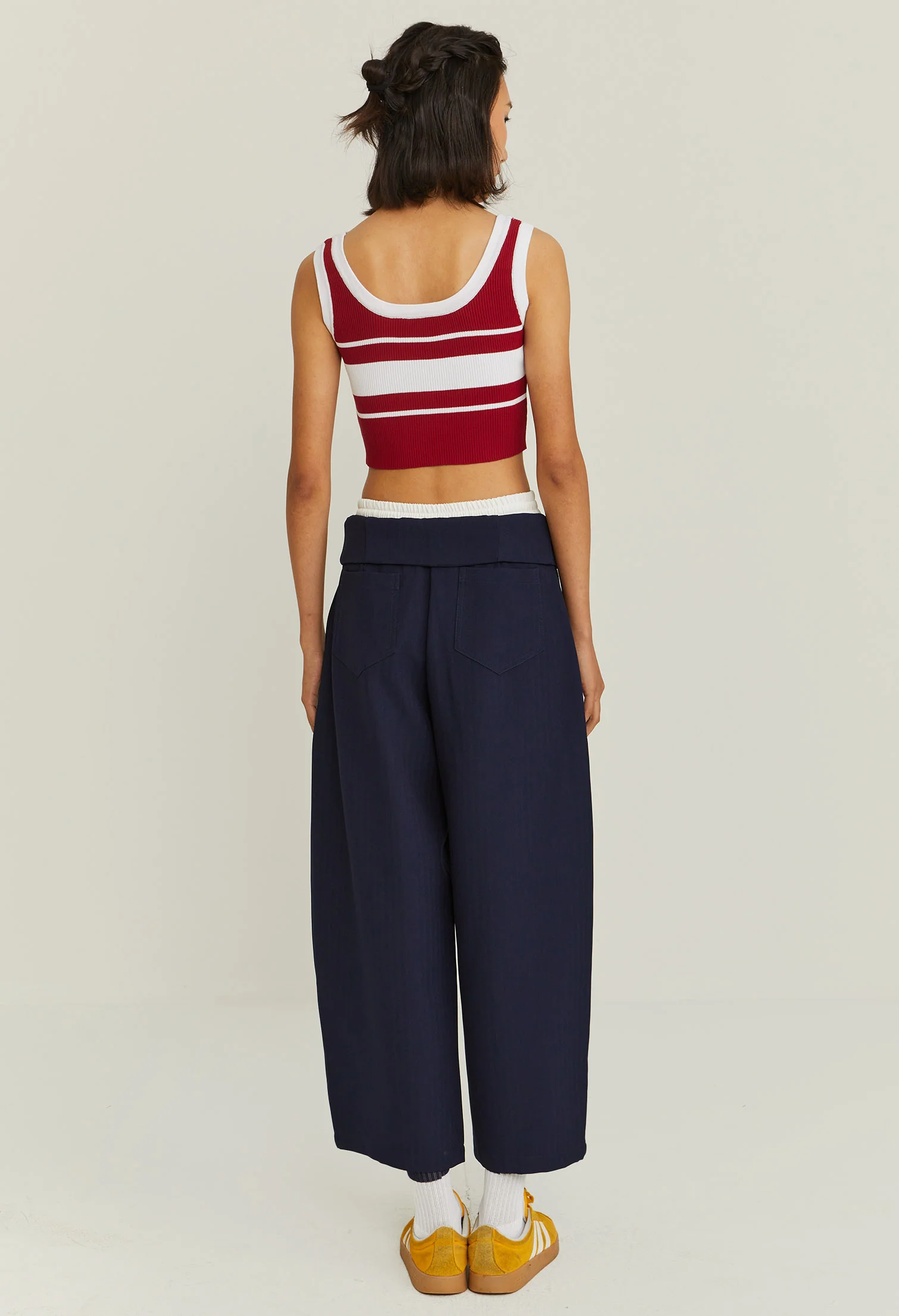 Contrast Banded Crop Top