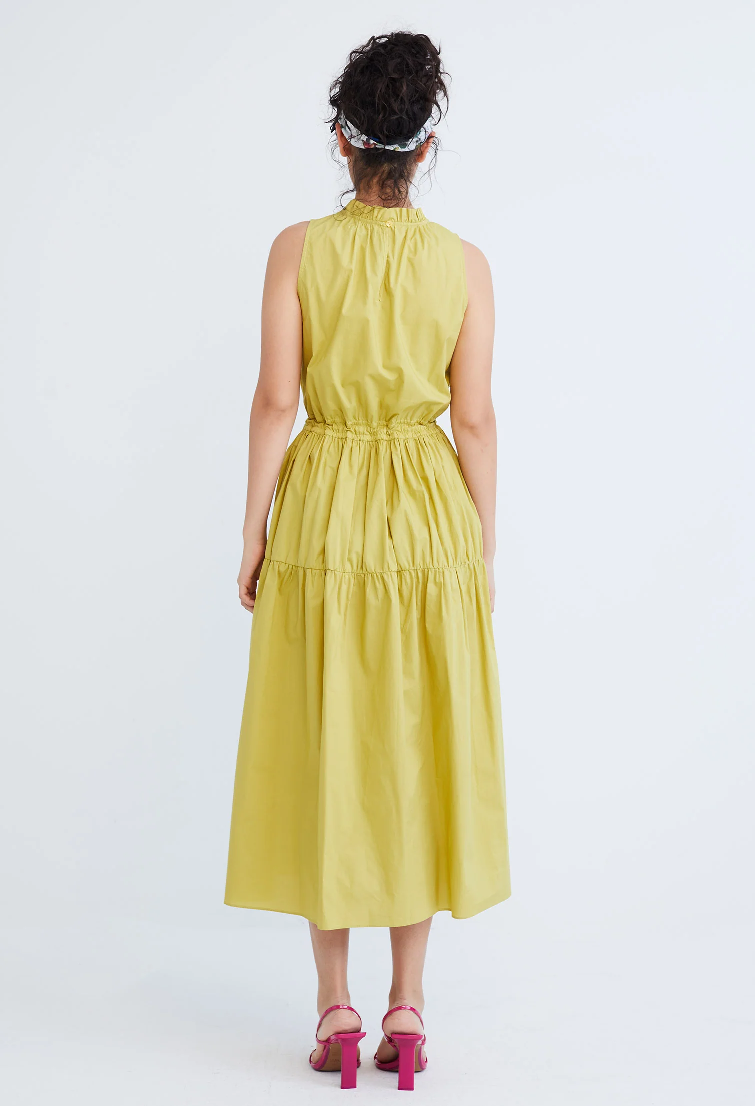 Halter Tiered Tie-Front Dress