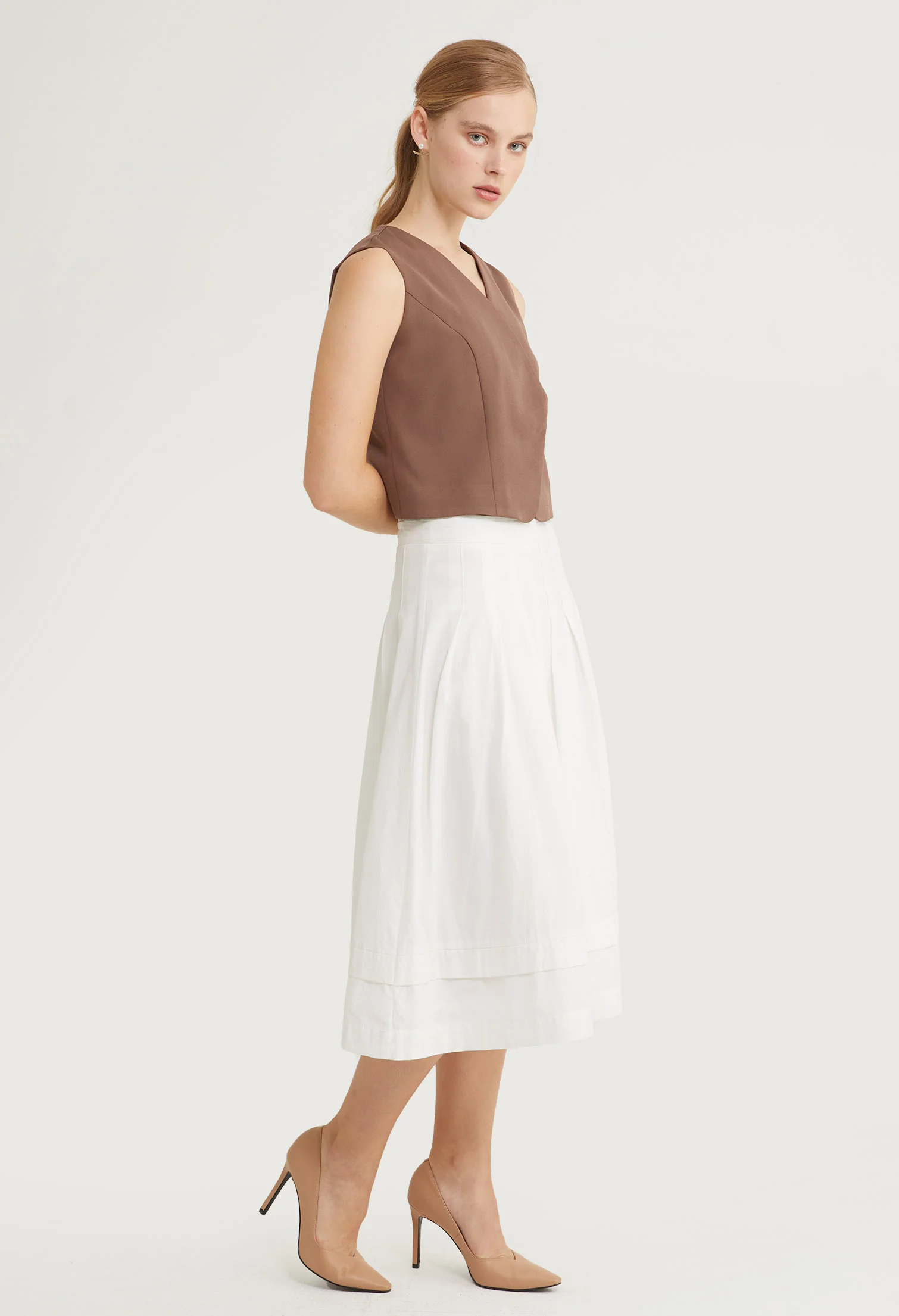 Lustrous Flow Midi Skirt