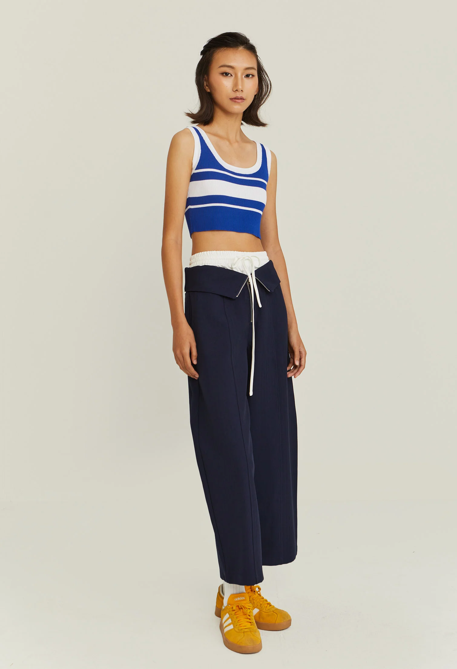 Contrast Banded Crop Top