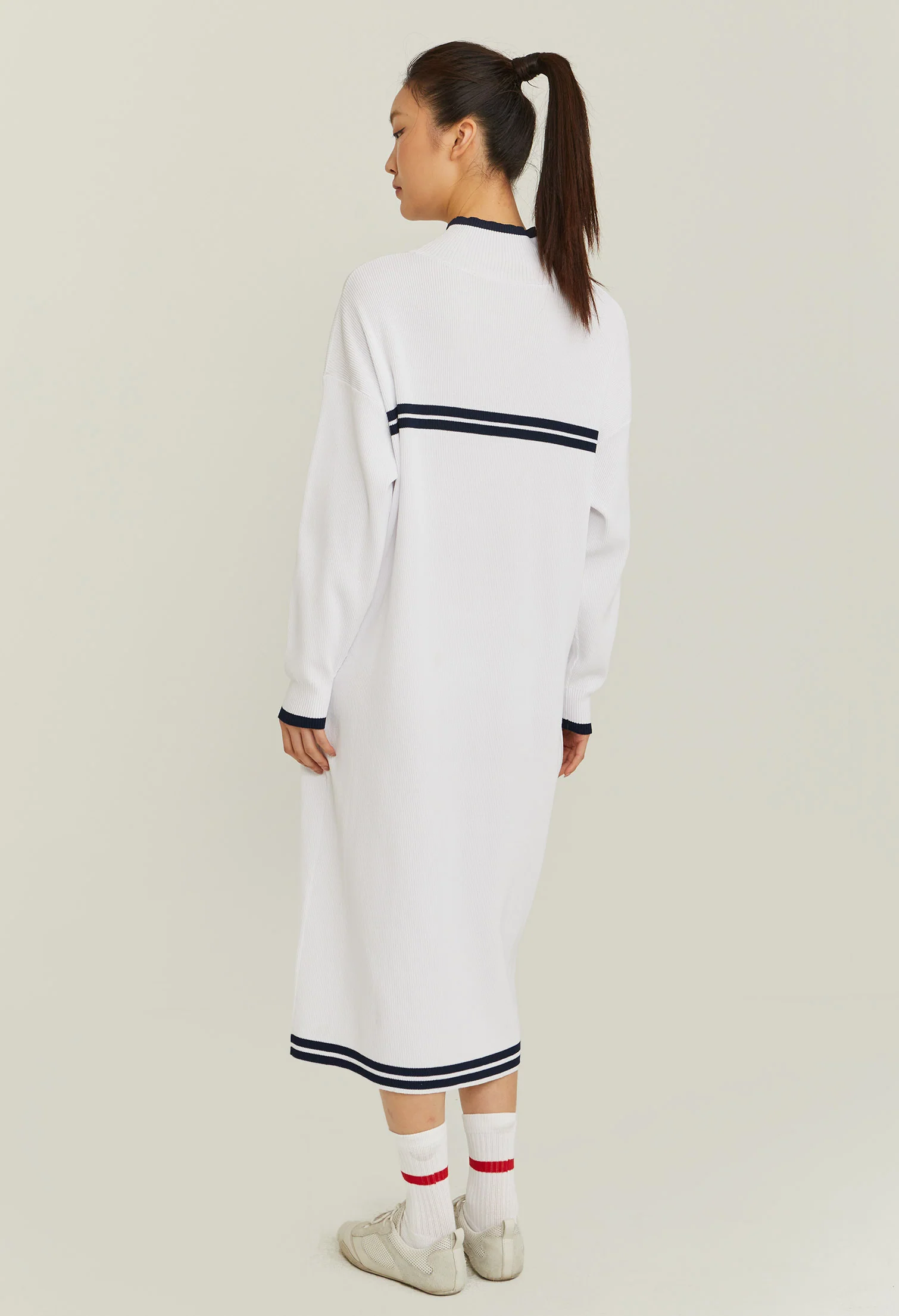 Highneck Long Sleeve Cardi Dress
