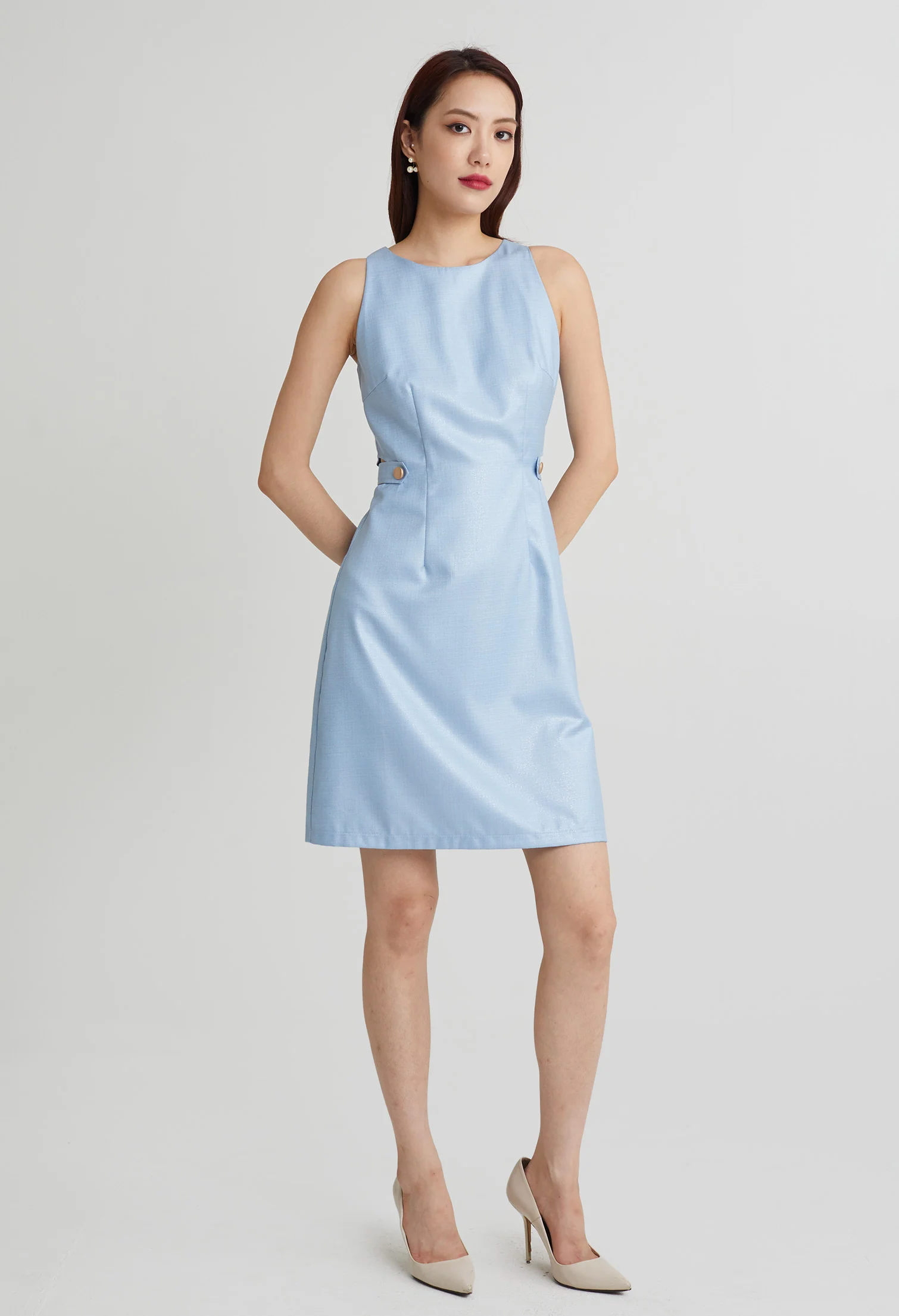 Hinted Stardust Waist Cutout Dress