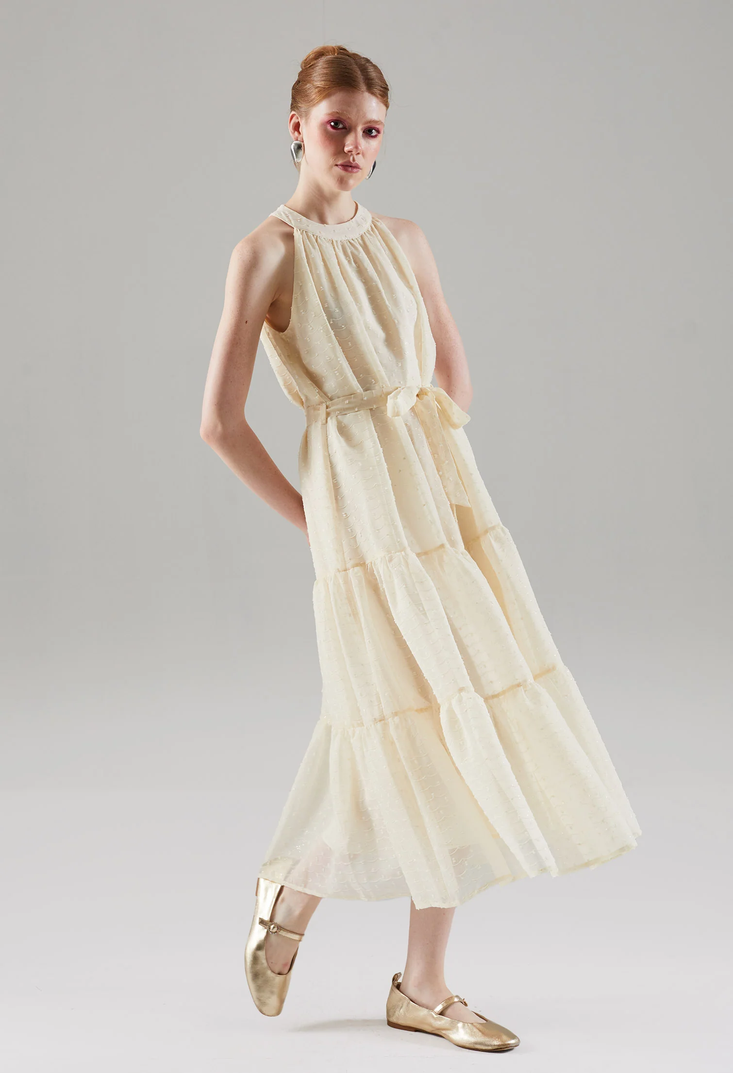 Moonlit Halter Tiered Dress