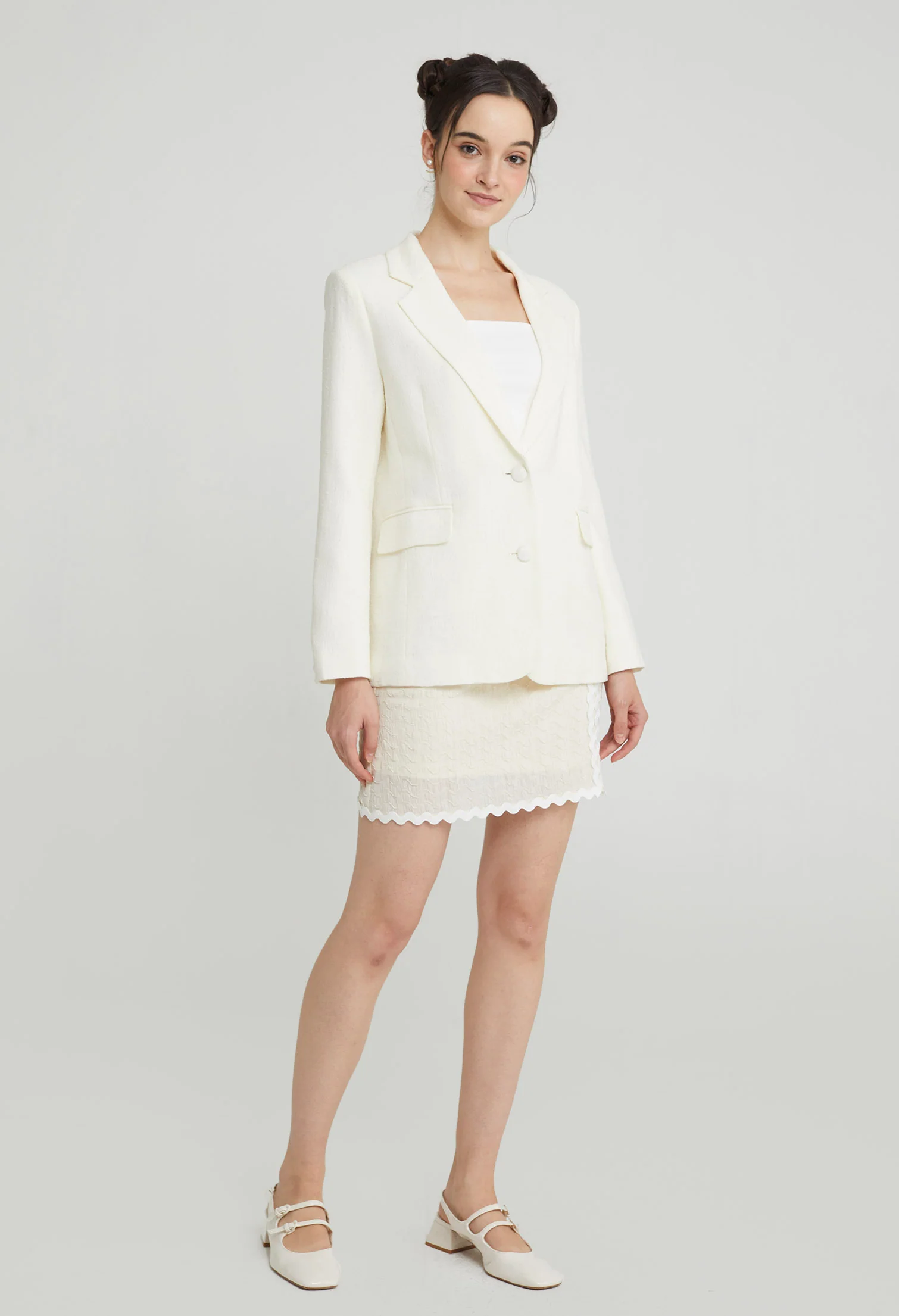 Back Slit Tweed Jacket