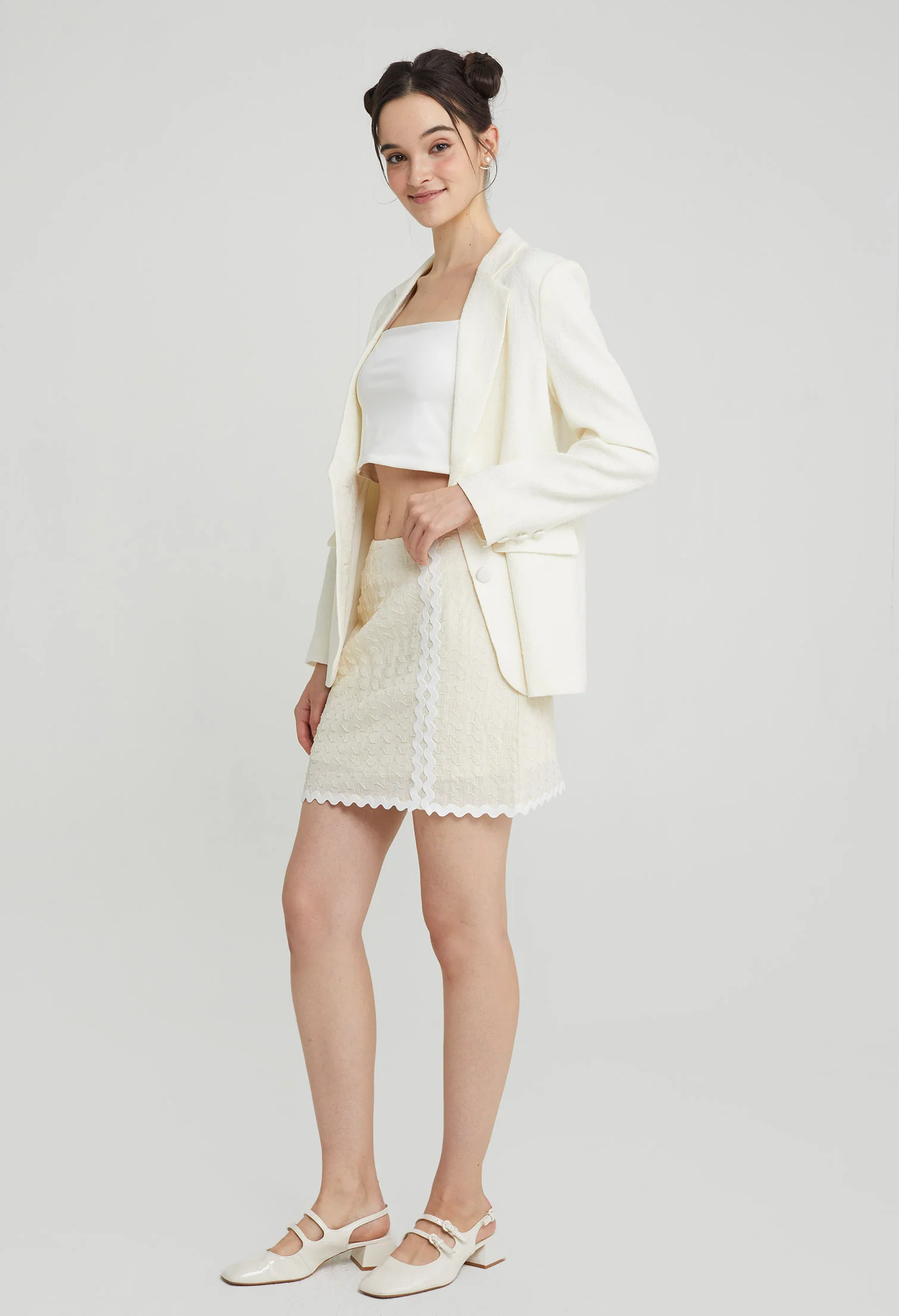 Back Slit Tweed Jacket