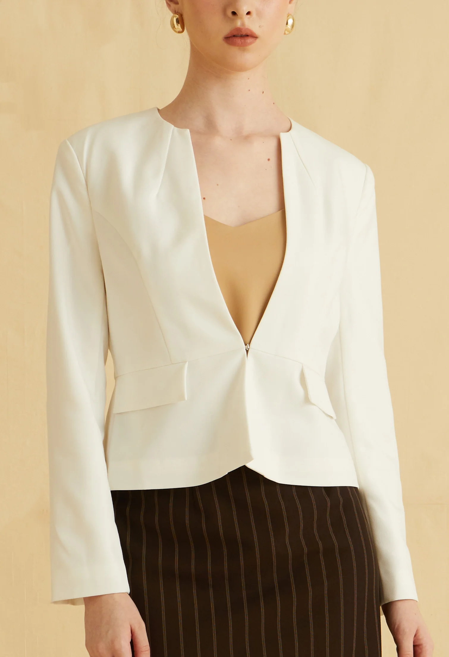 Soft Sculpted Collarless Jacket
