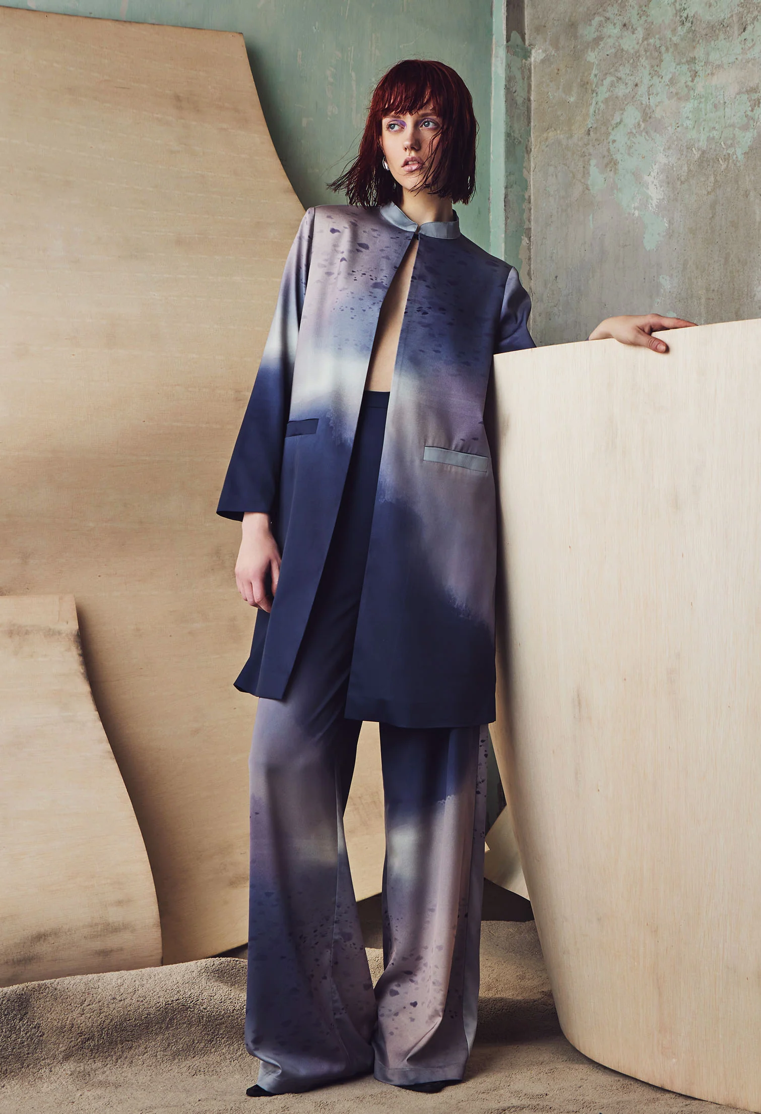 nichii X NURITA HARITH Gradient Indigo Long Jacket