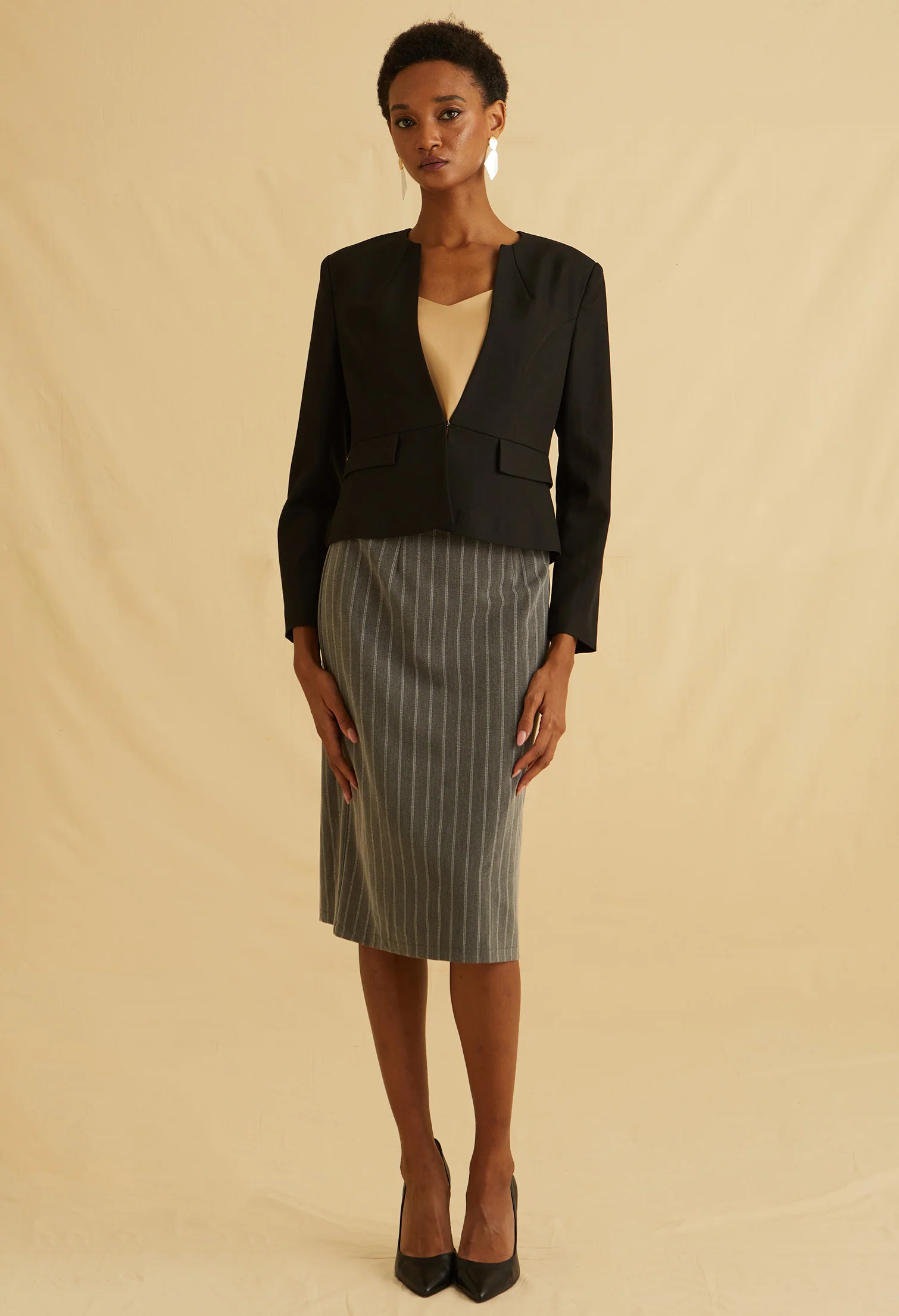 Soft Sculpted Collarless Jacket