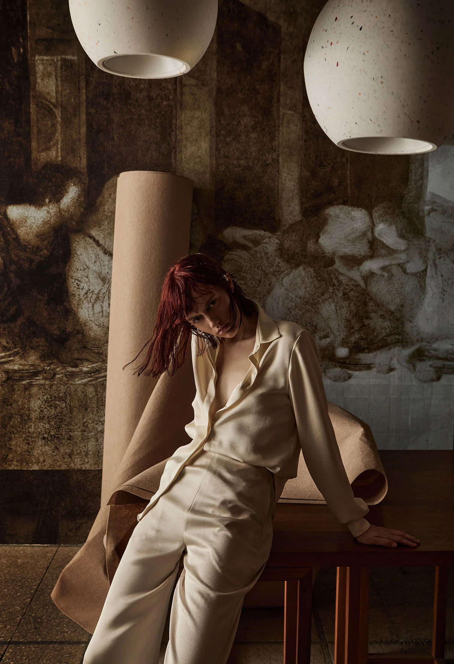 nichii X NURITA HARITH Collared Ruched Waist Shirt