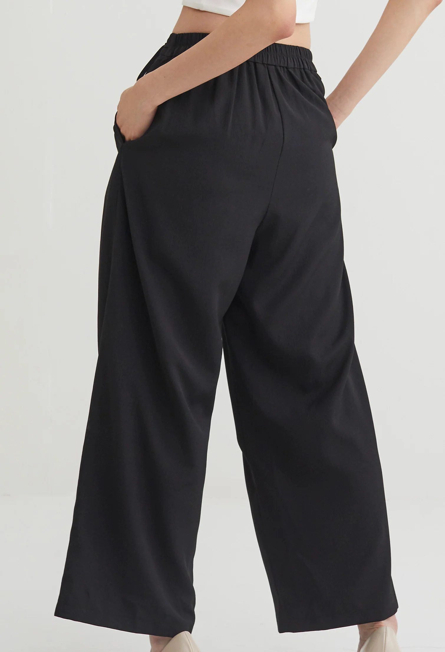 Foldover Pleat Straight Smart Pants