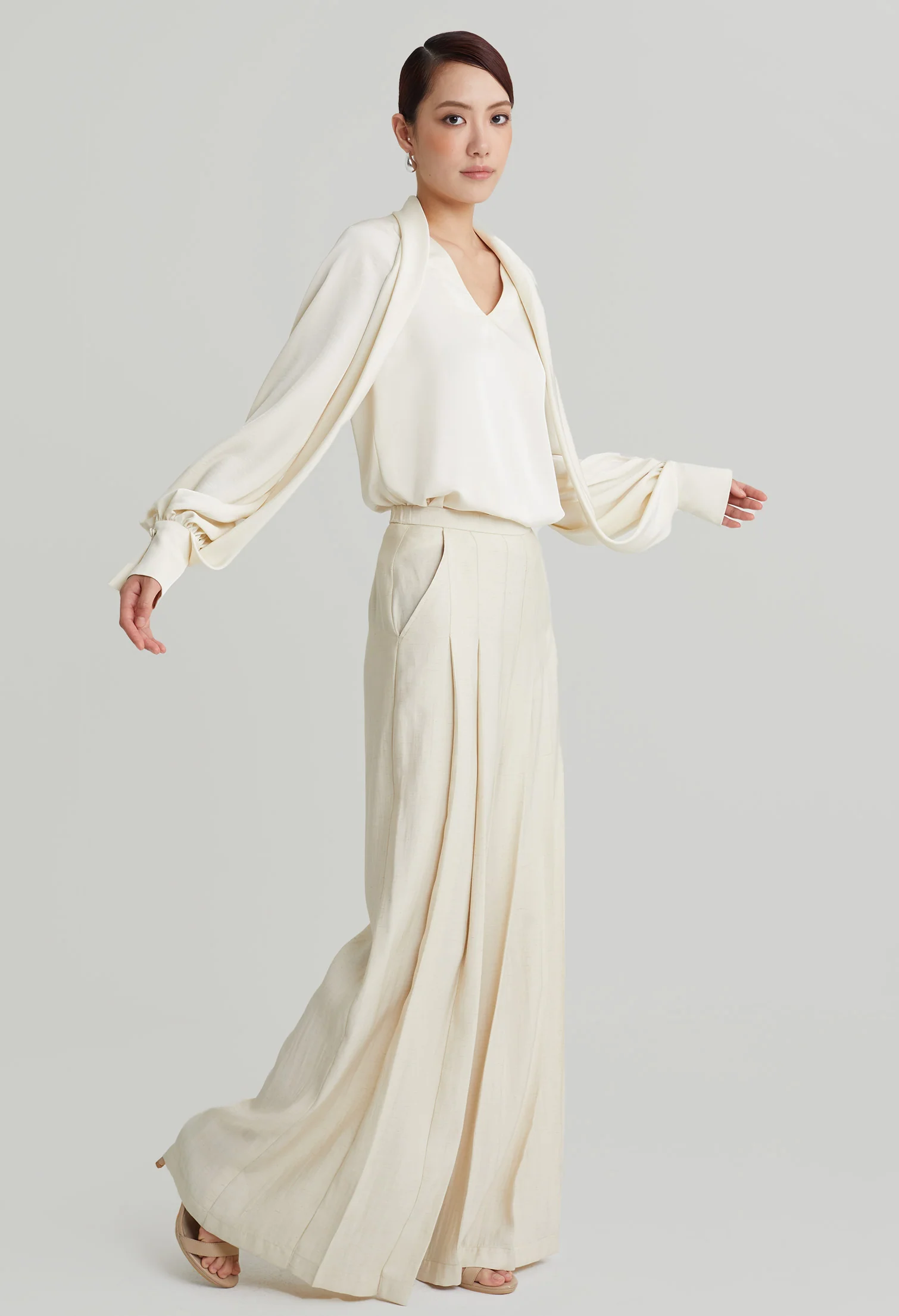 nichii X NURITA HARITH Front Pleated Fold Palazzo Pants