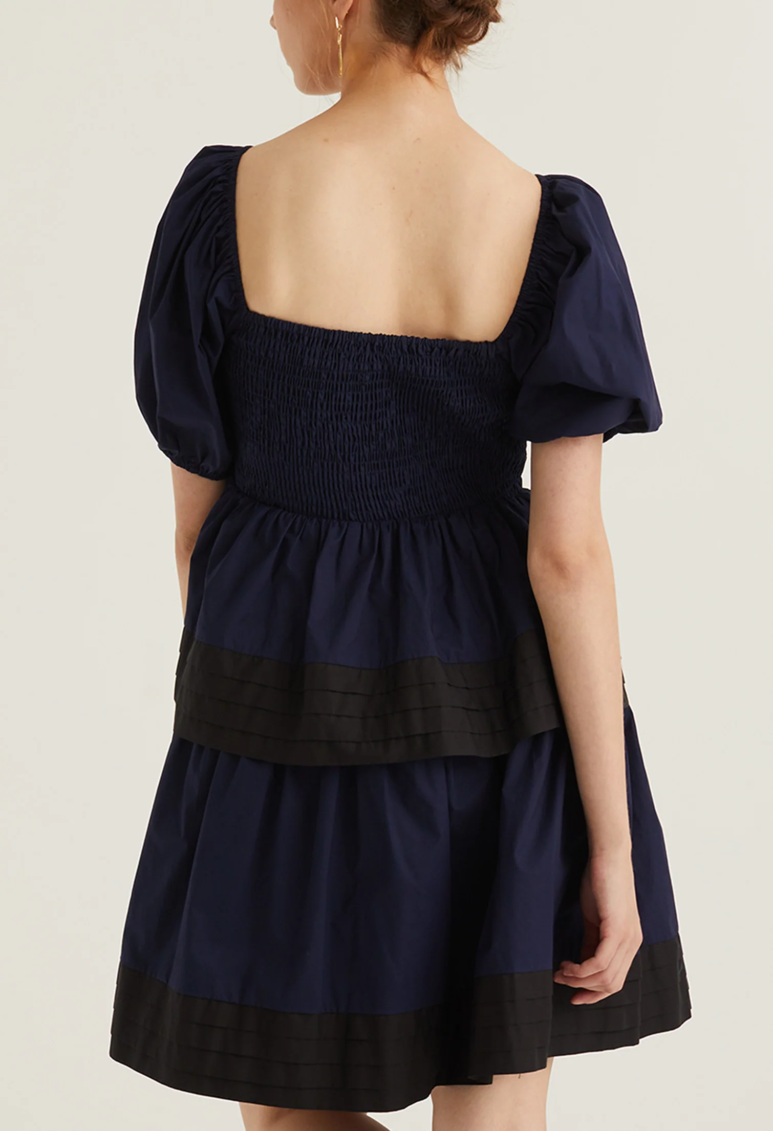 Puffed Sleeved Baby Doll Dress