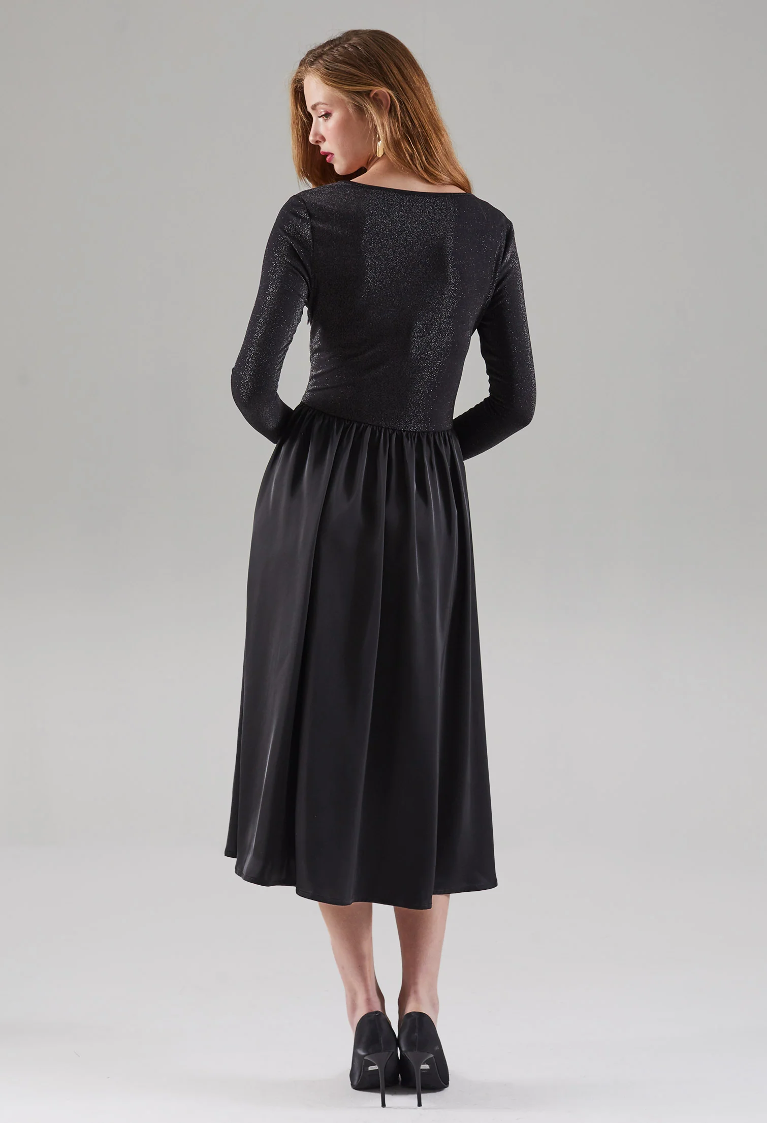 Elegant Satin Long Sleeves Dress