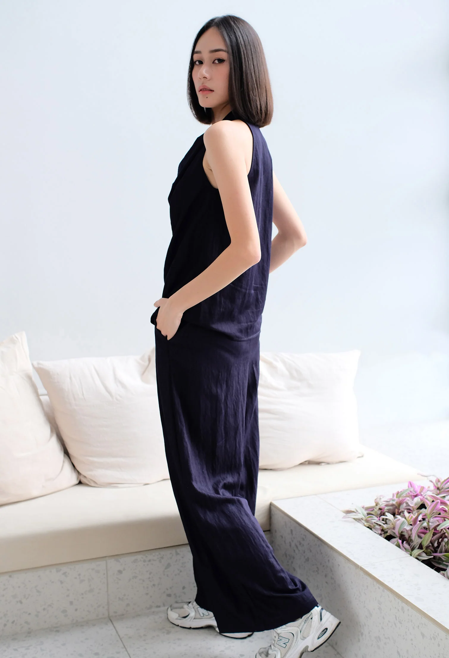 Sierra Drape Halter Top and Wide Cut Pants Two-piece