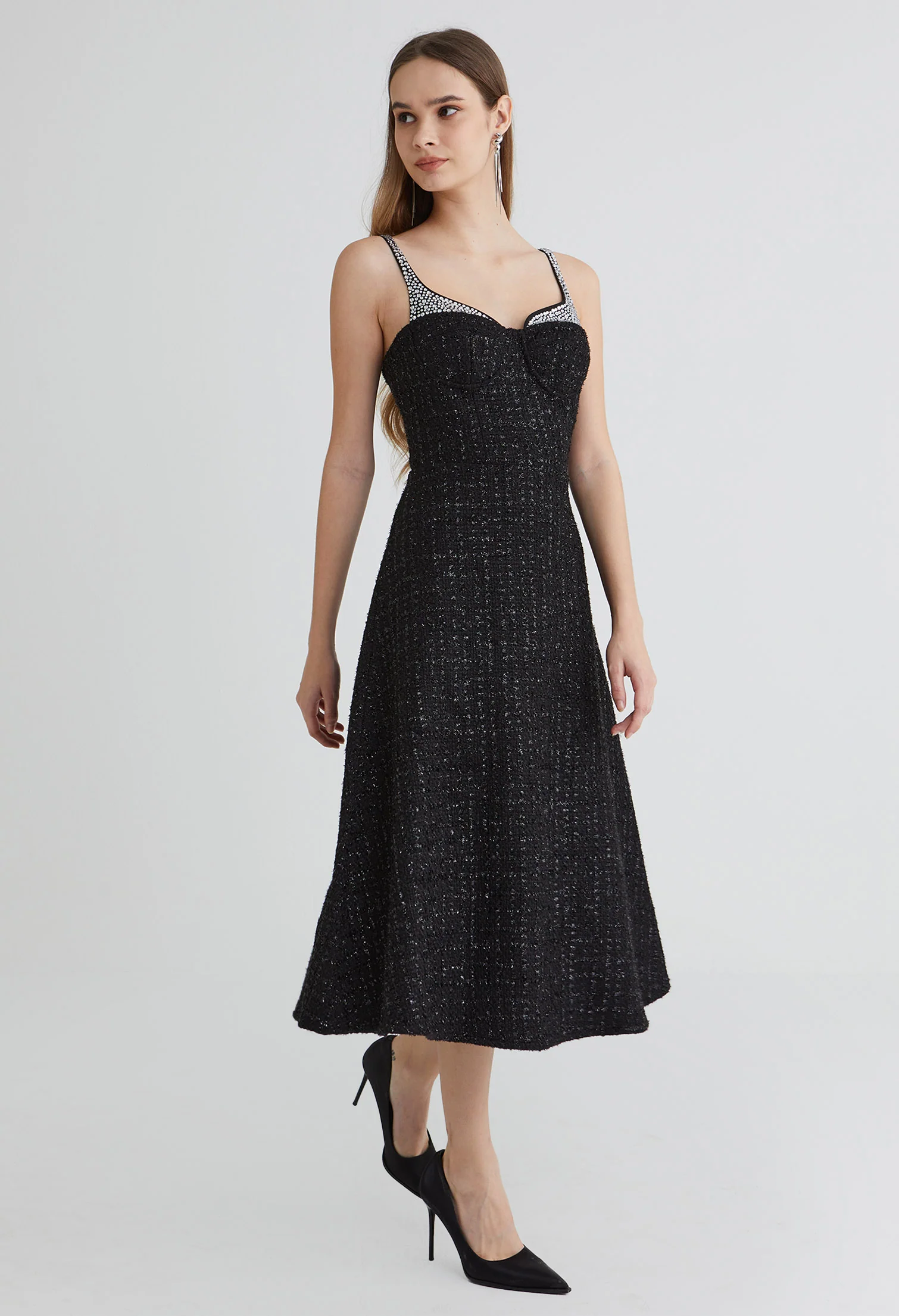 Evelisse Tweed Midi Dress
