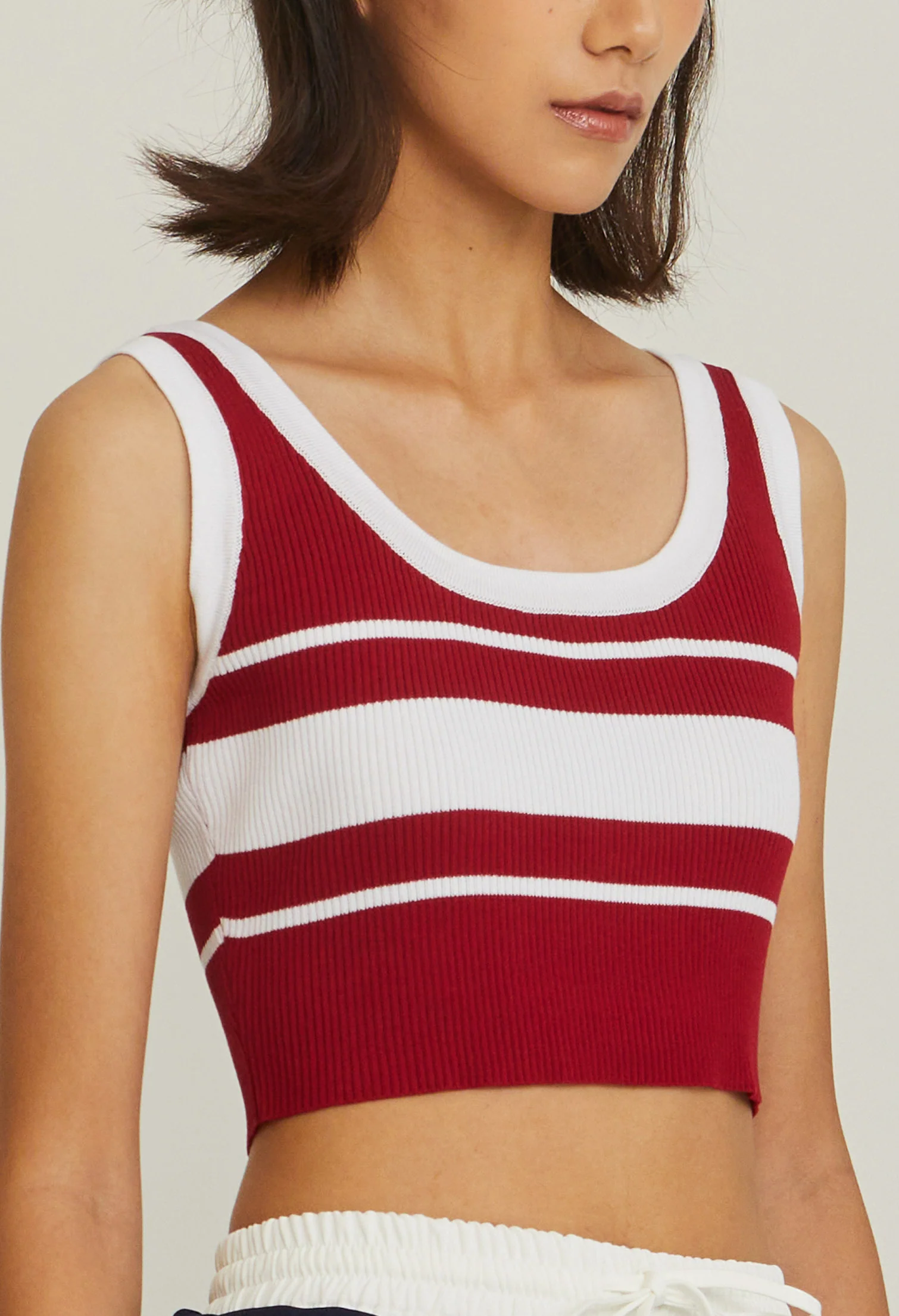 Contrast Banded Crop Top