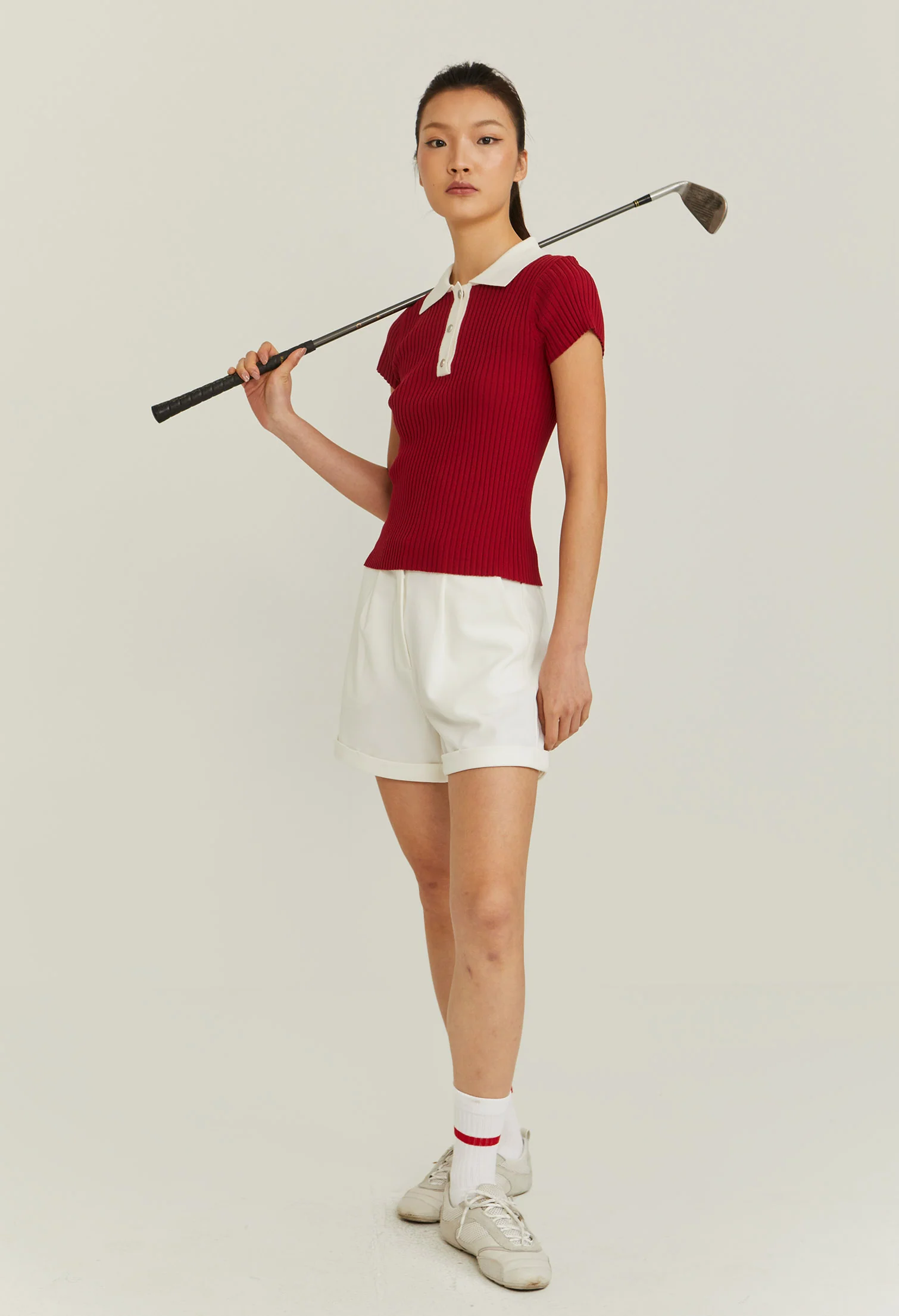 Fitted Contrast Collar Polo Tee