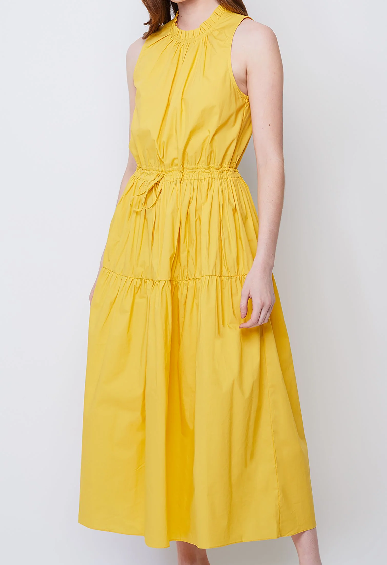 Halter Tiered Tie-Front Dress