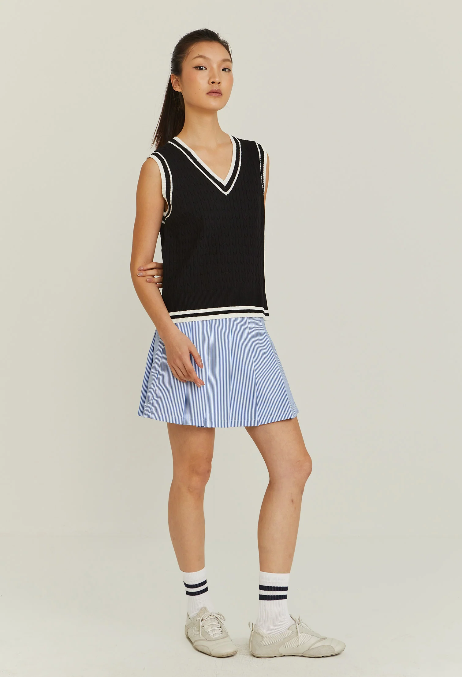 V-Neck Varsity Knitted Vest