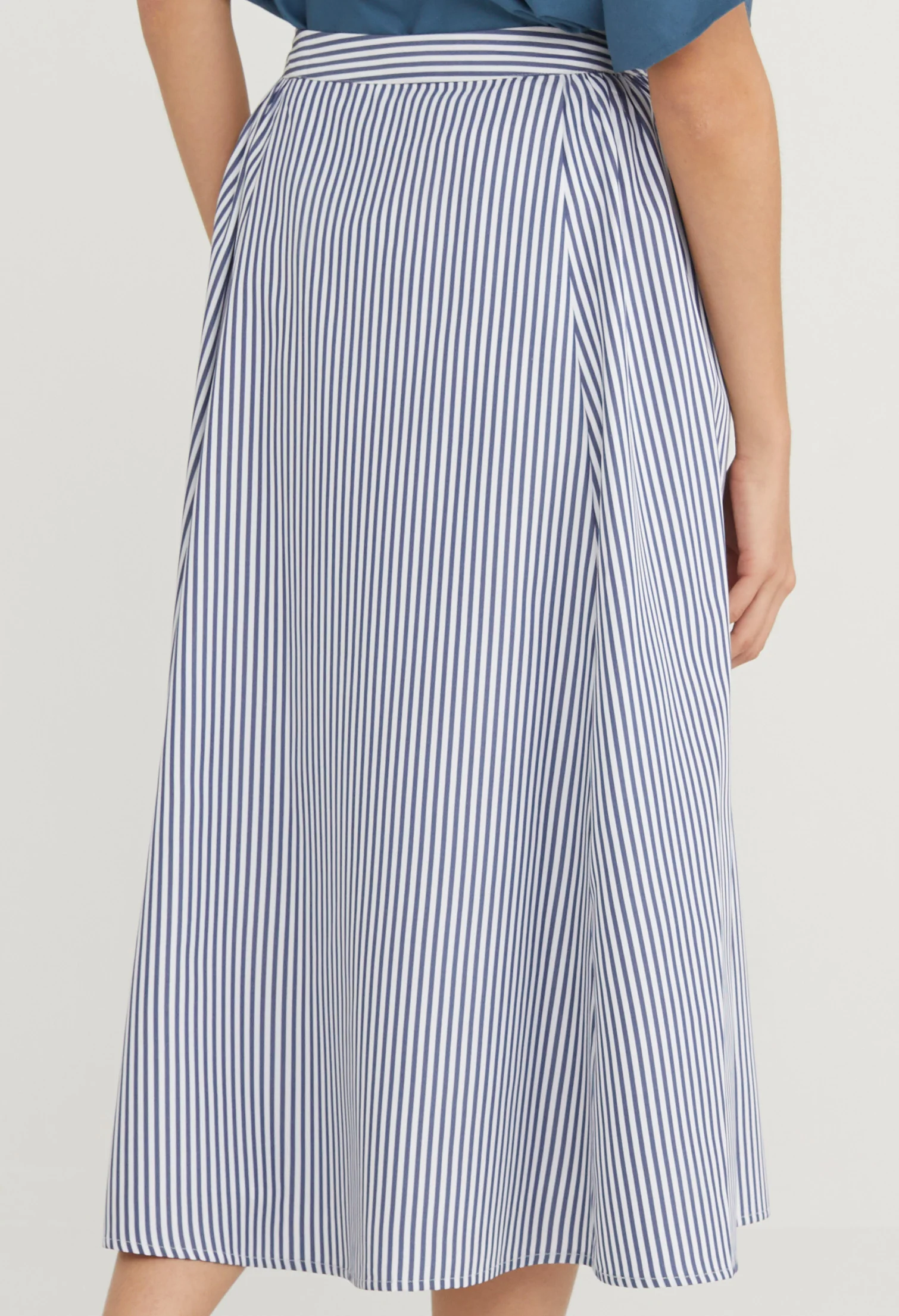 Picnic Striped Midi Skirt