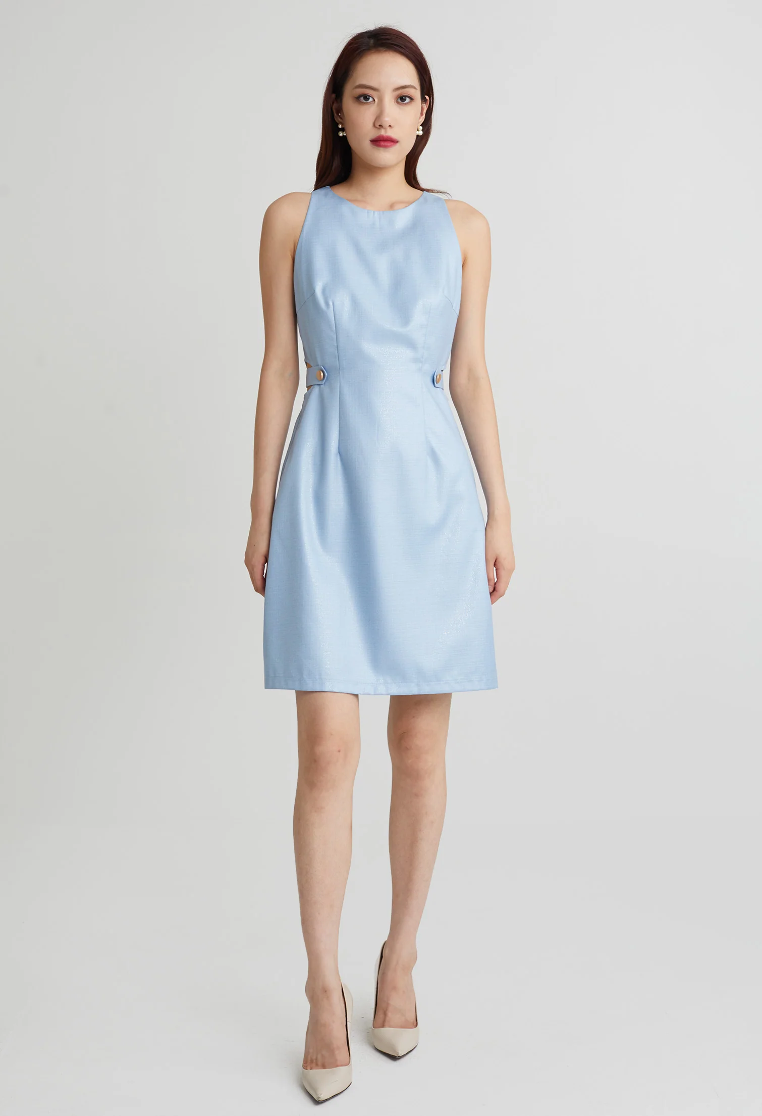 Hinted Stardust Waist Cutout Dress