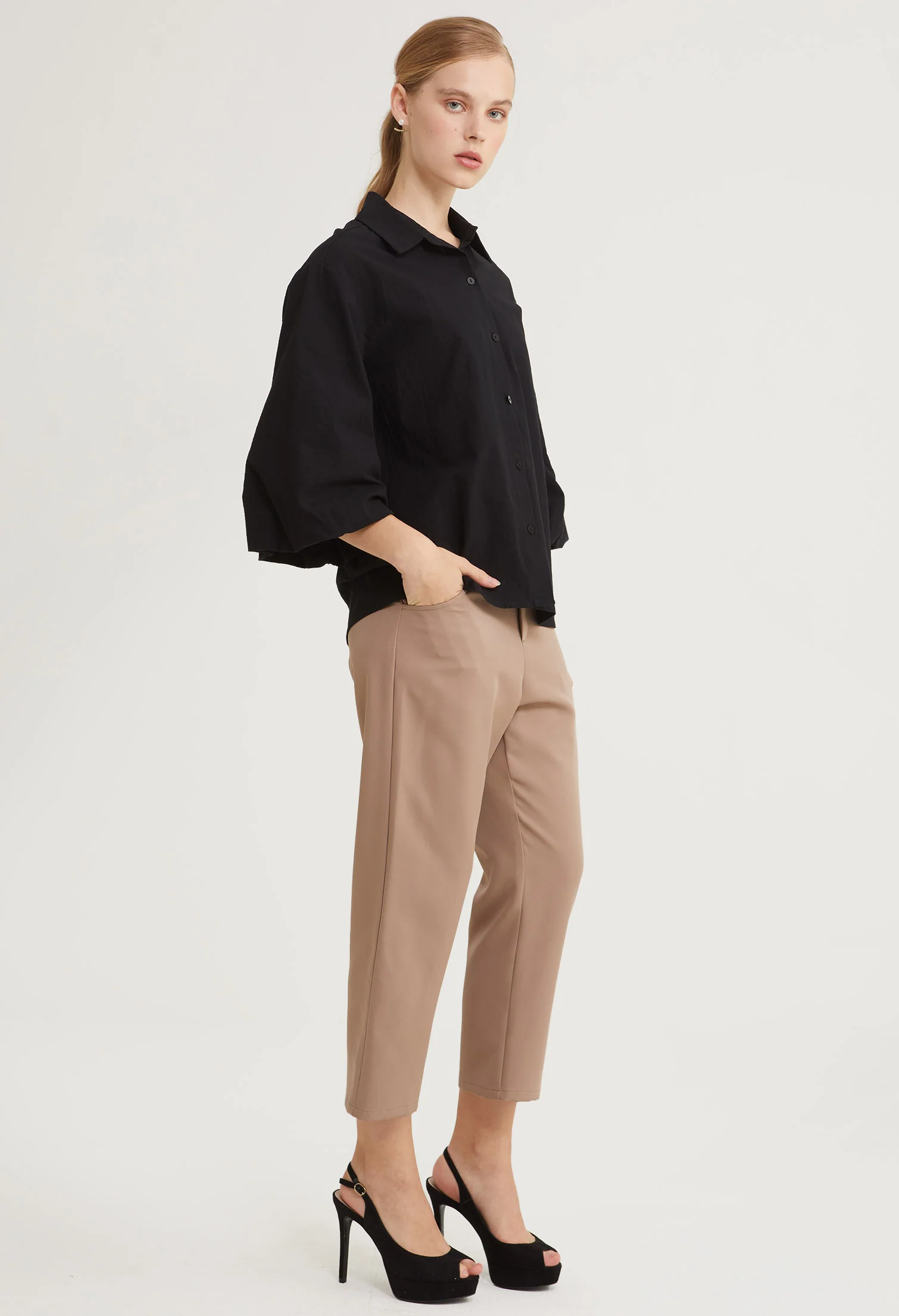 Regal Flare Button-Up Top