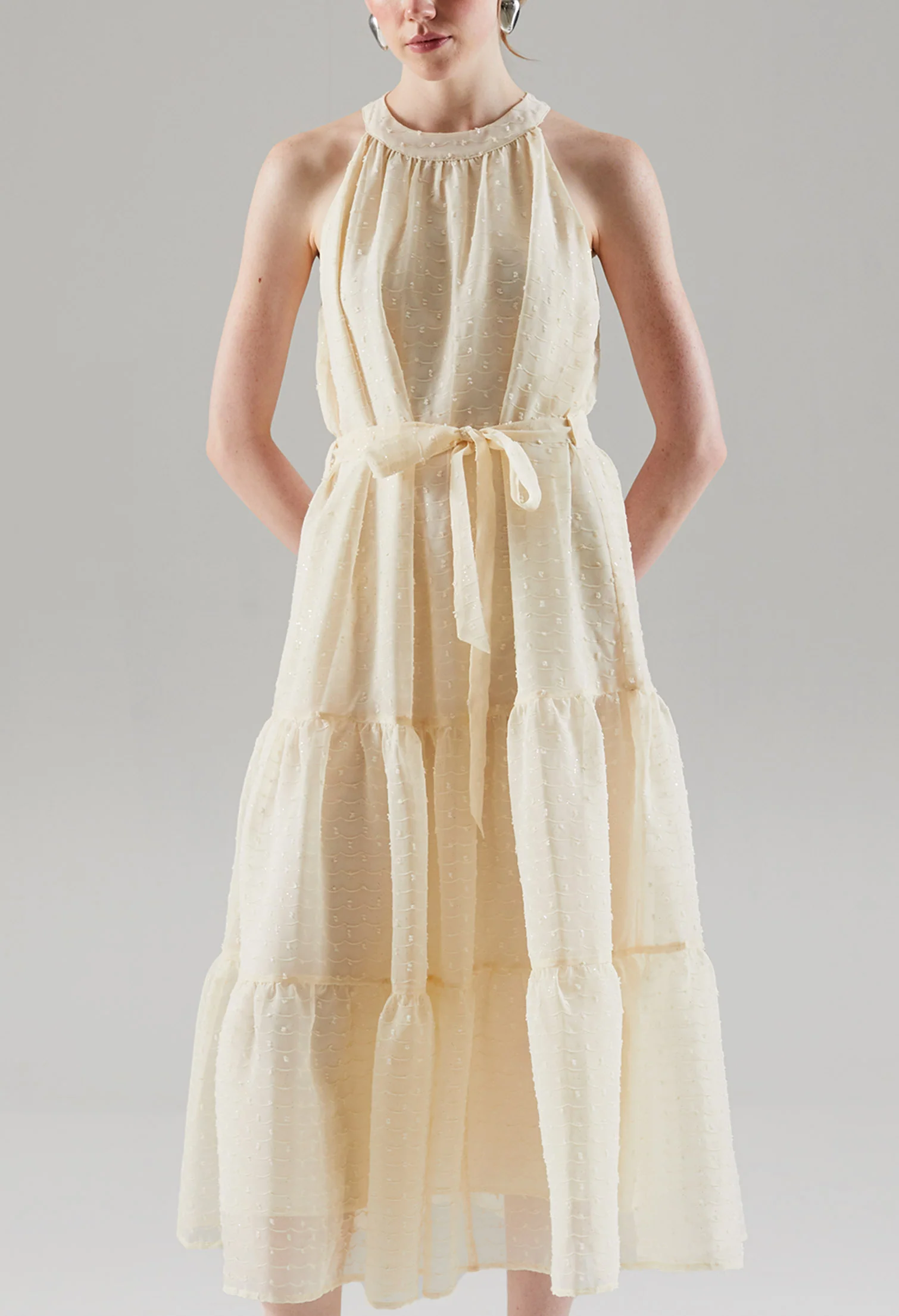 Moonlit Halter Tiered Dress