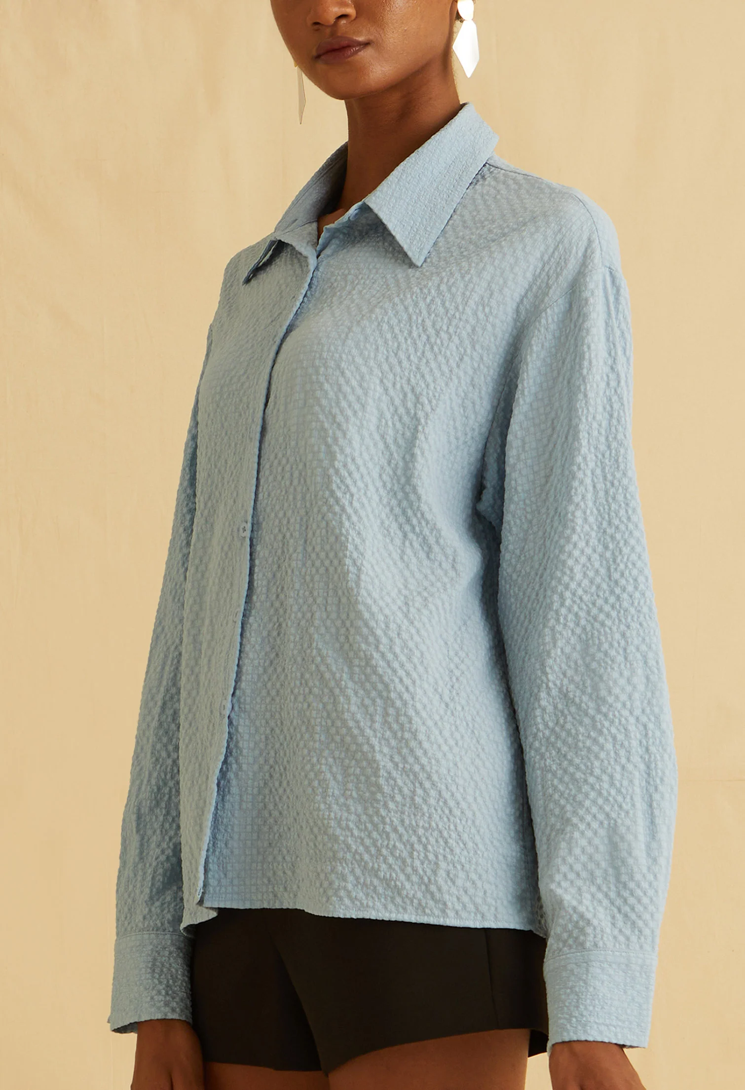 Grace Textured Collared Top