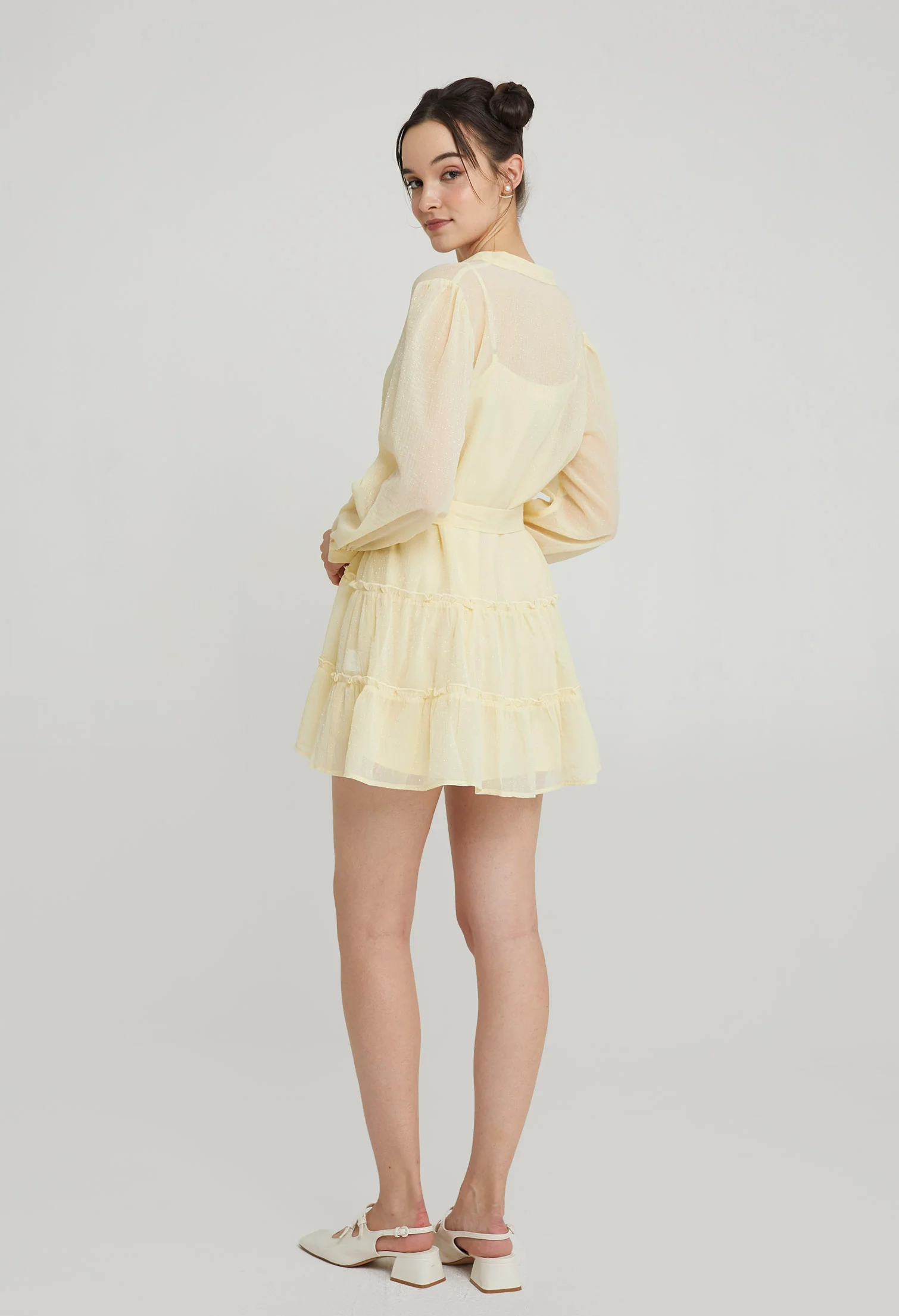 Puff Peplum Mini Dress