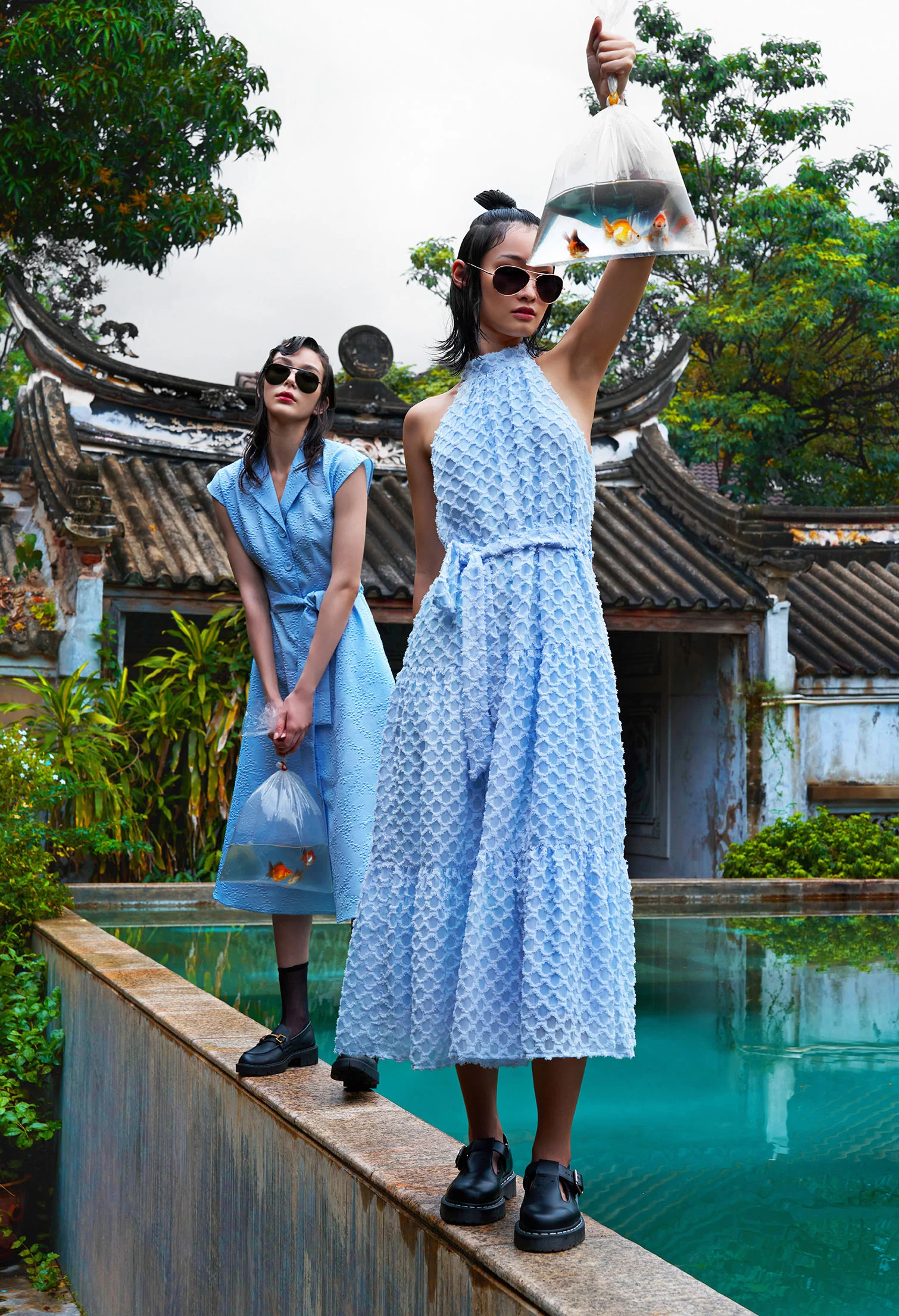 Jasmine Crest Frontie Button-Up Midi Dress