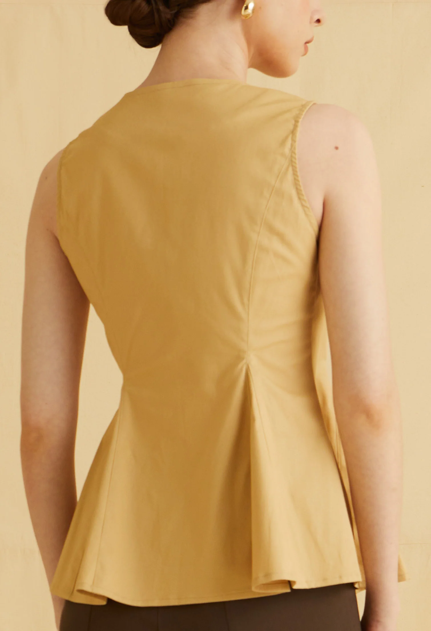 Flare Hem Sleeveless Vest