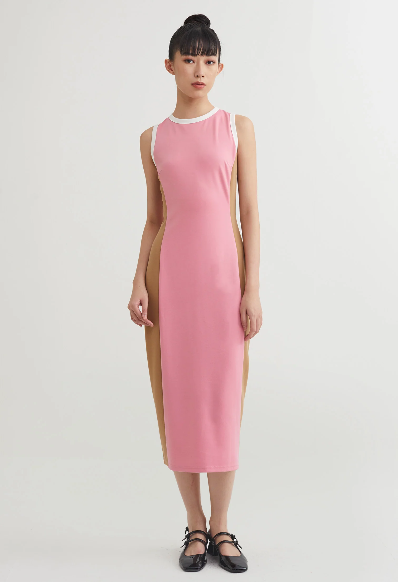 Dual Tone Slip Midi Dress