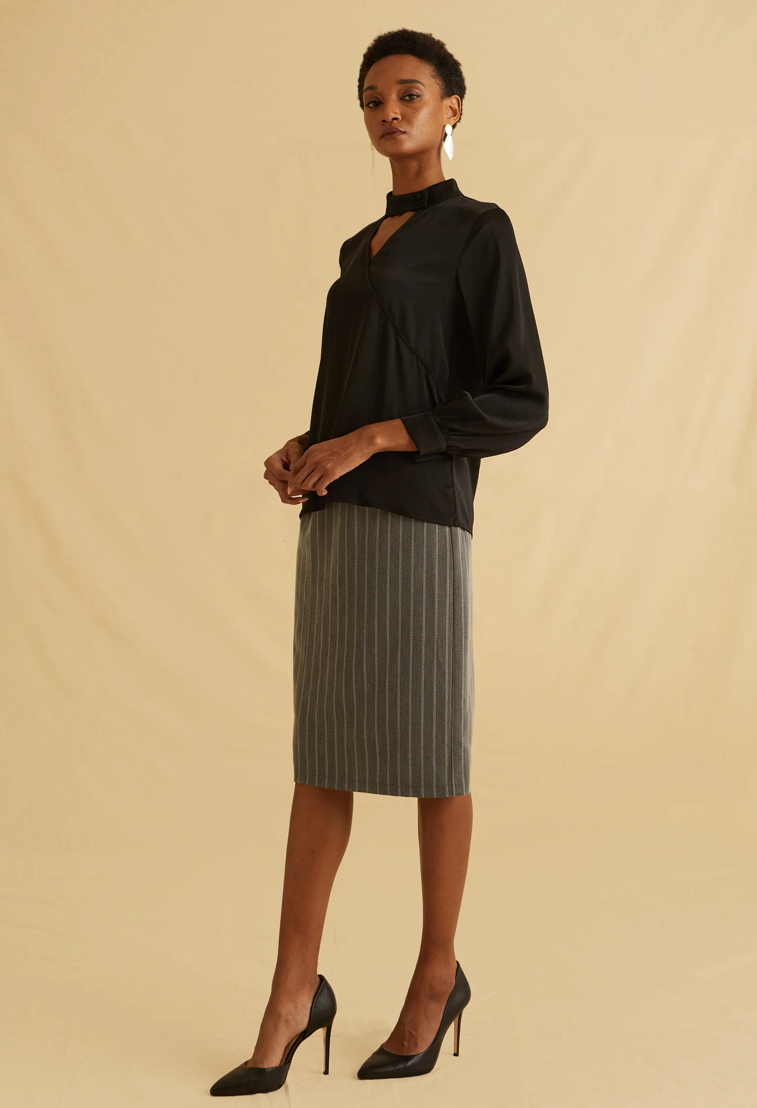 Satin Mist Keyhole Top