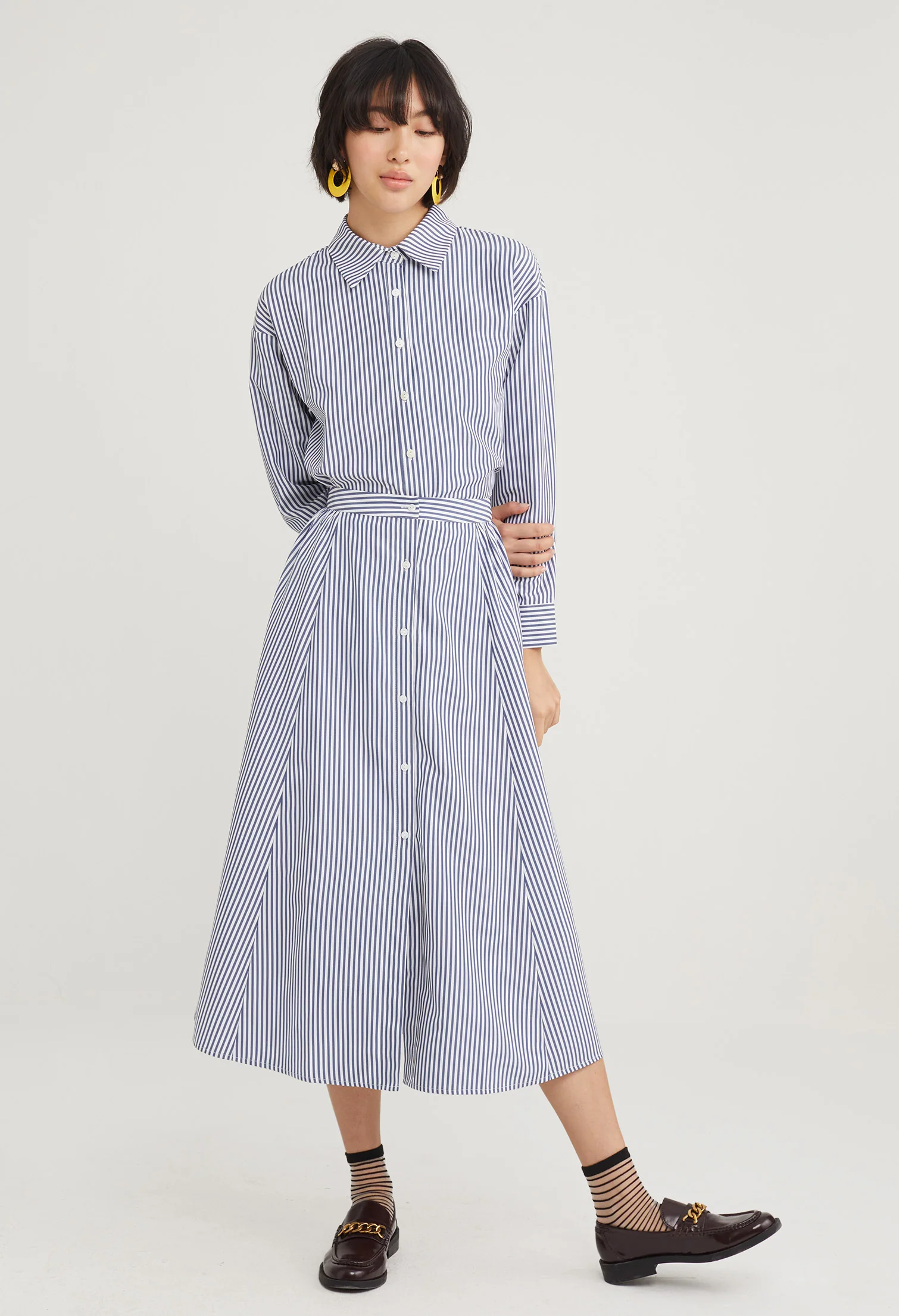 Picnic Striped Midi Skirt