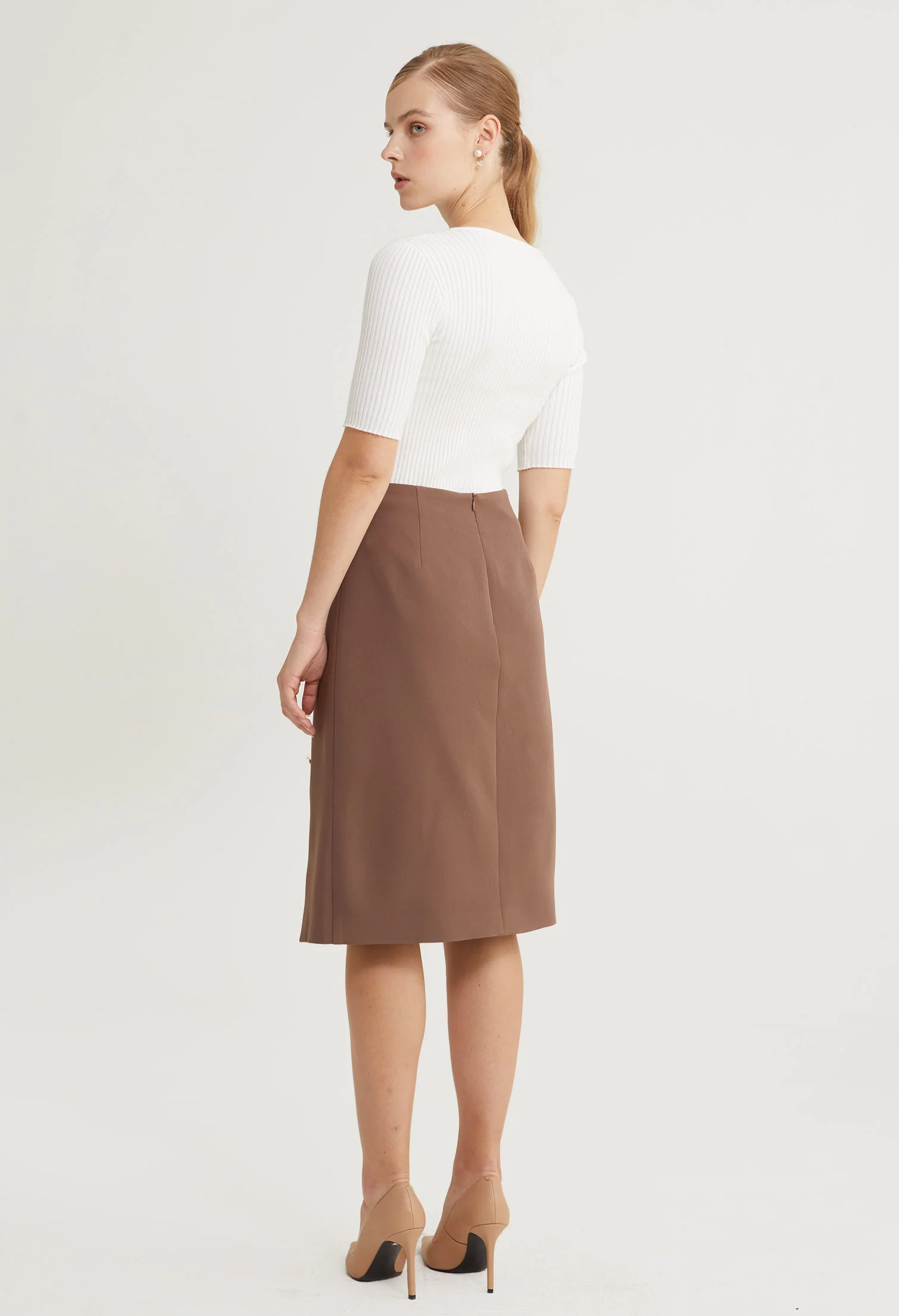 Golden Muse Midi Skirt