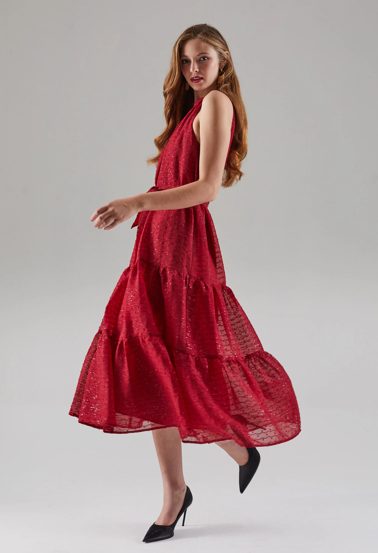 Moonlit Halter Tiered Dress