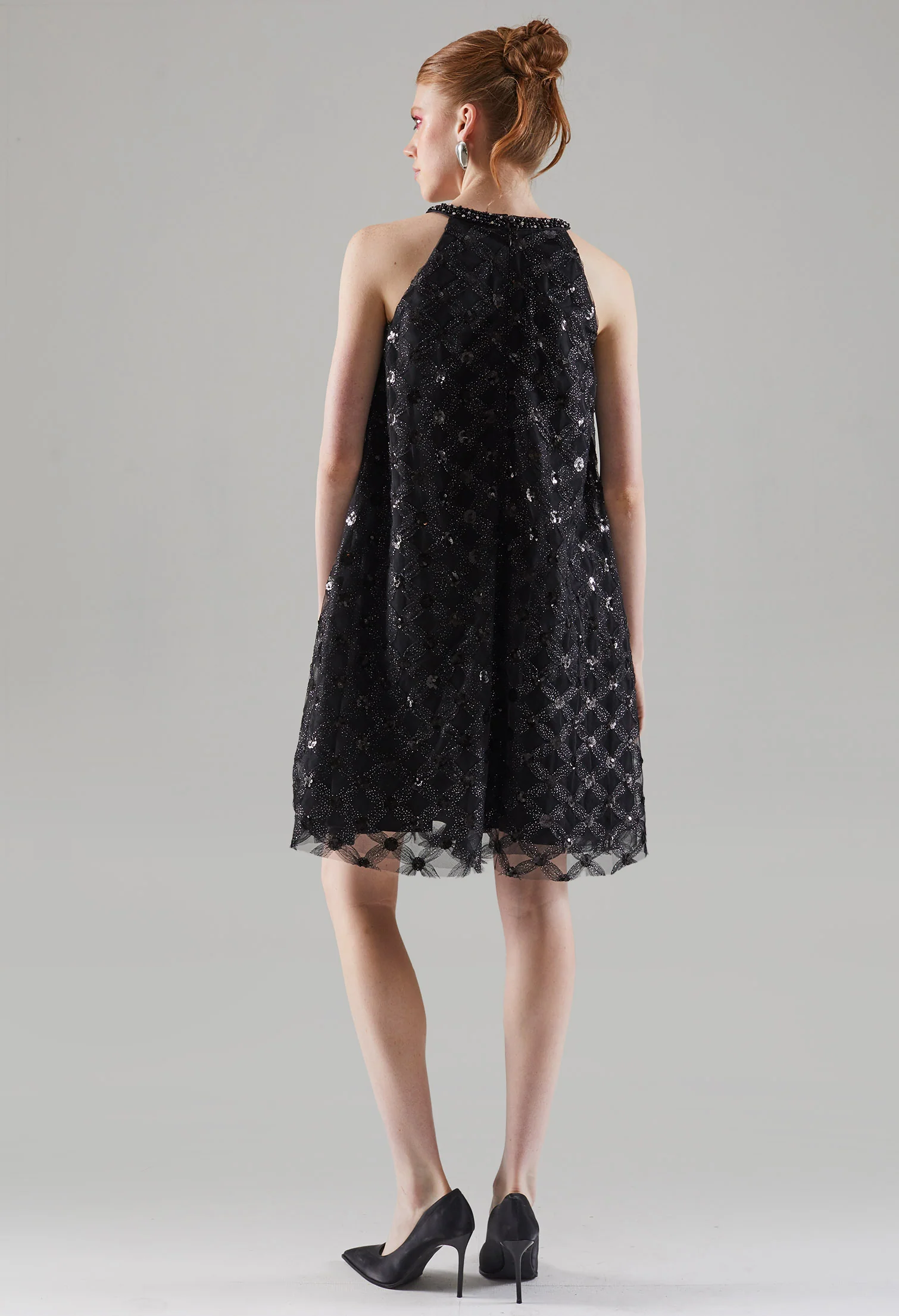 Celestial Halter Keyhole Midi Dress