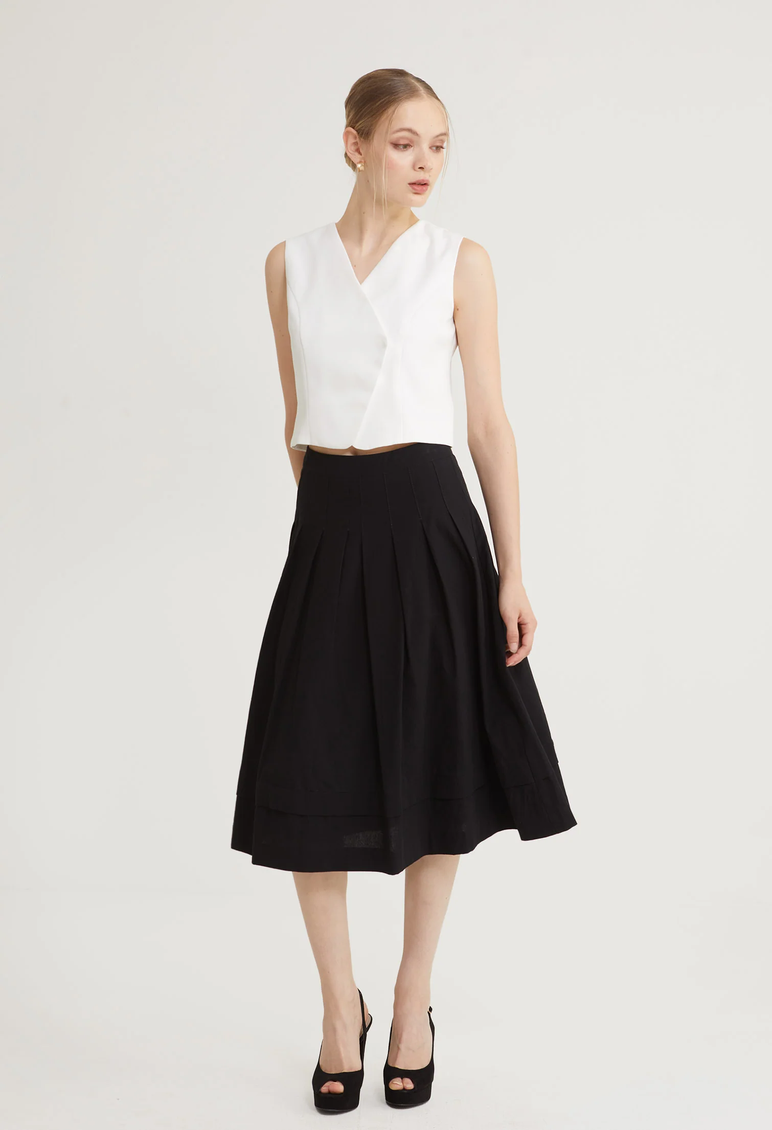Lustrous Flow Midi Skirt