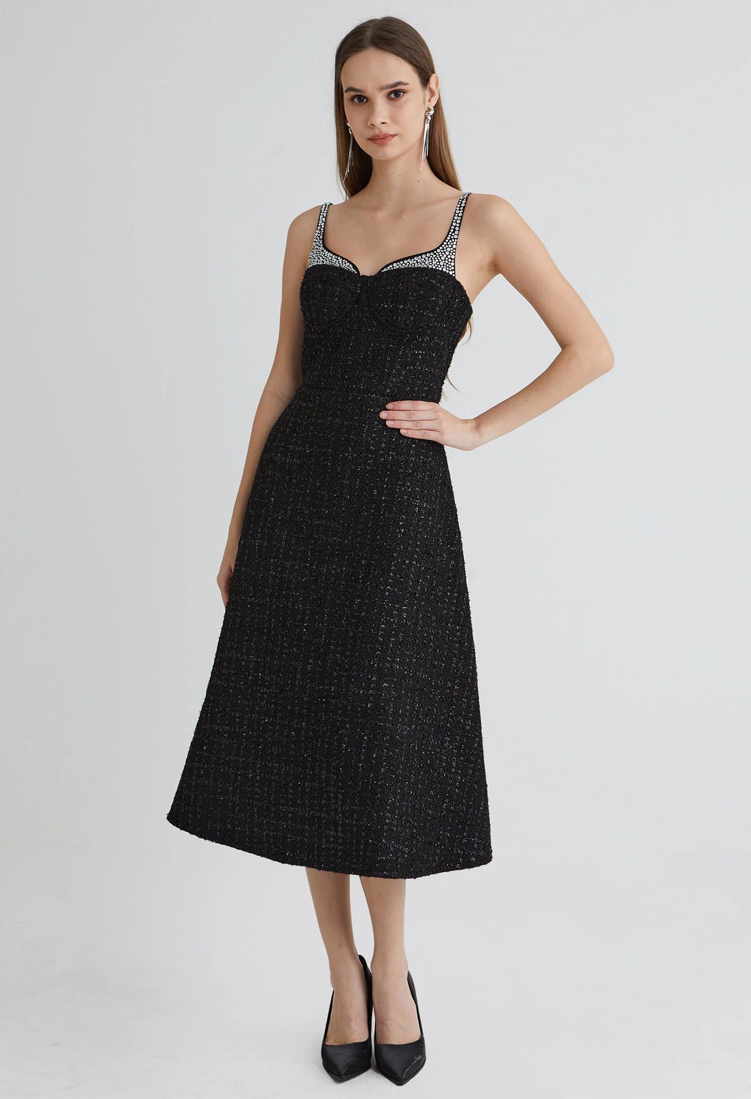 Evelisse Tweed Midi Dress