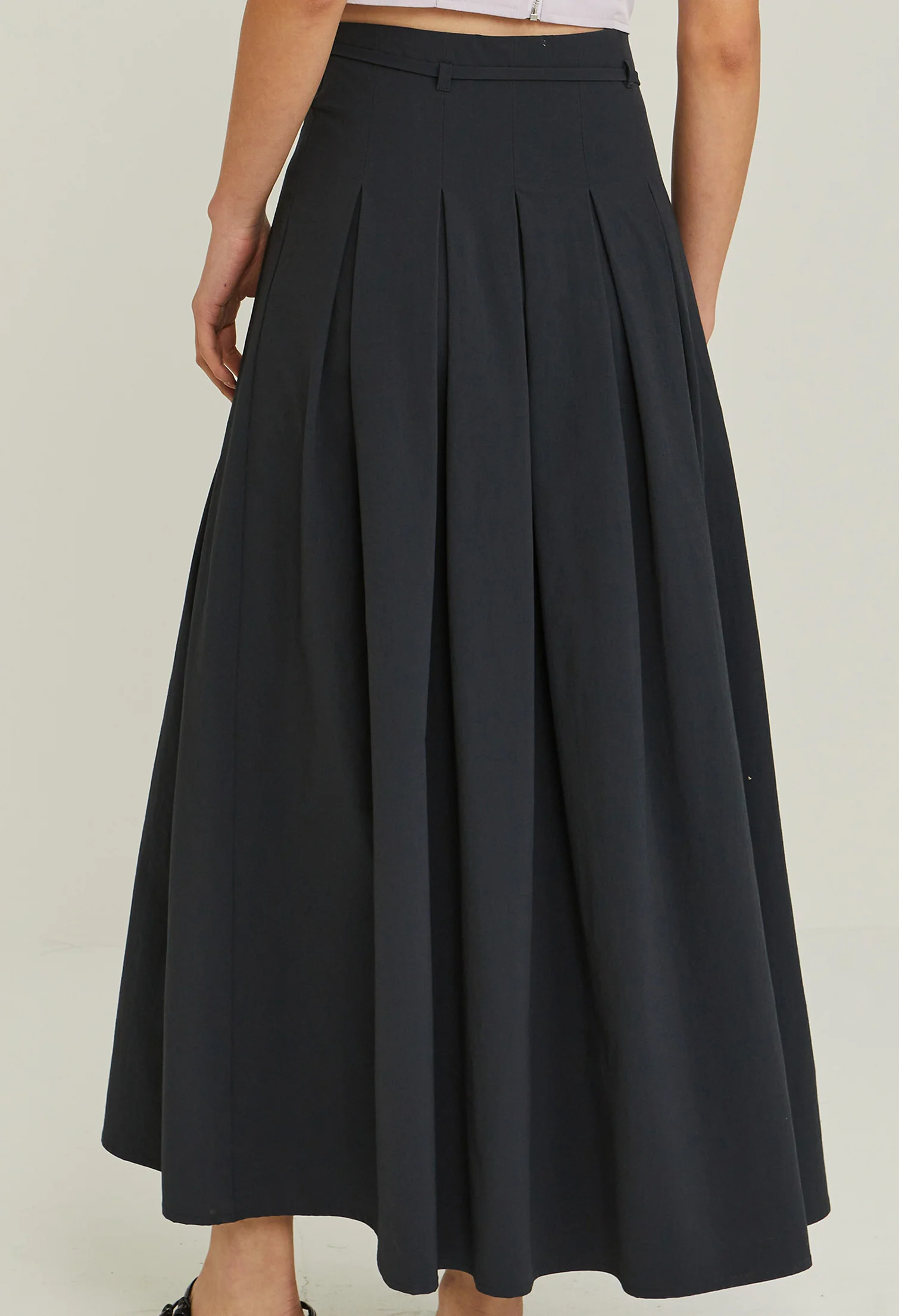 Moonlit Ripple Midi Skirt