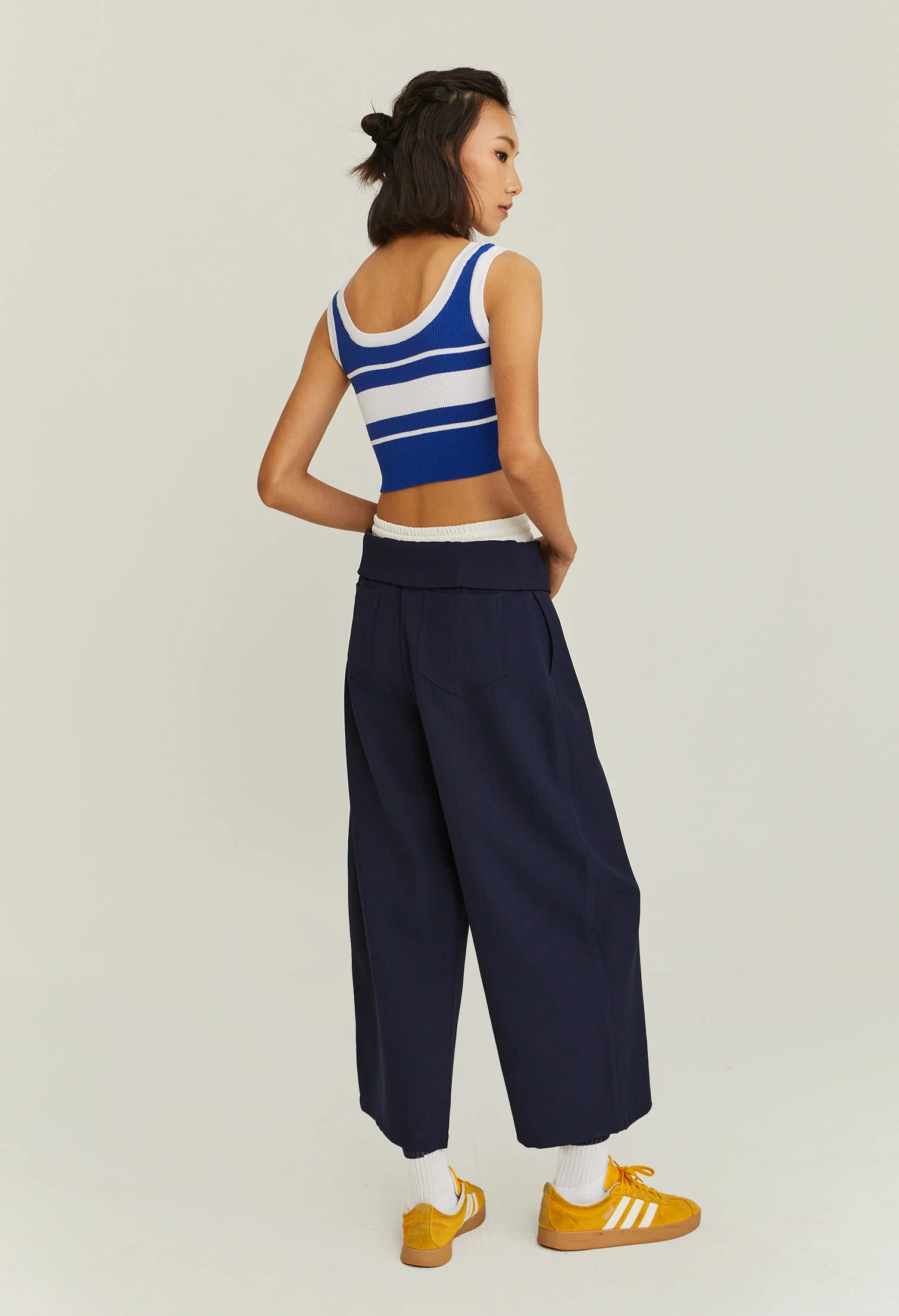 Contrast Banded Crop Top