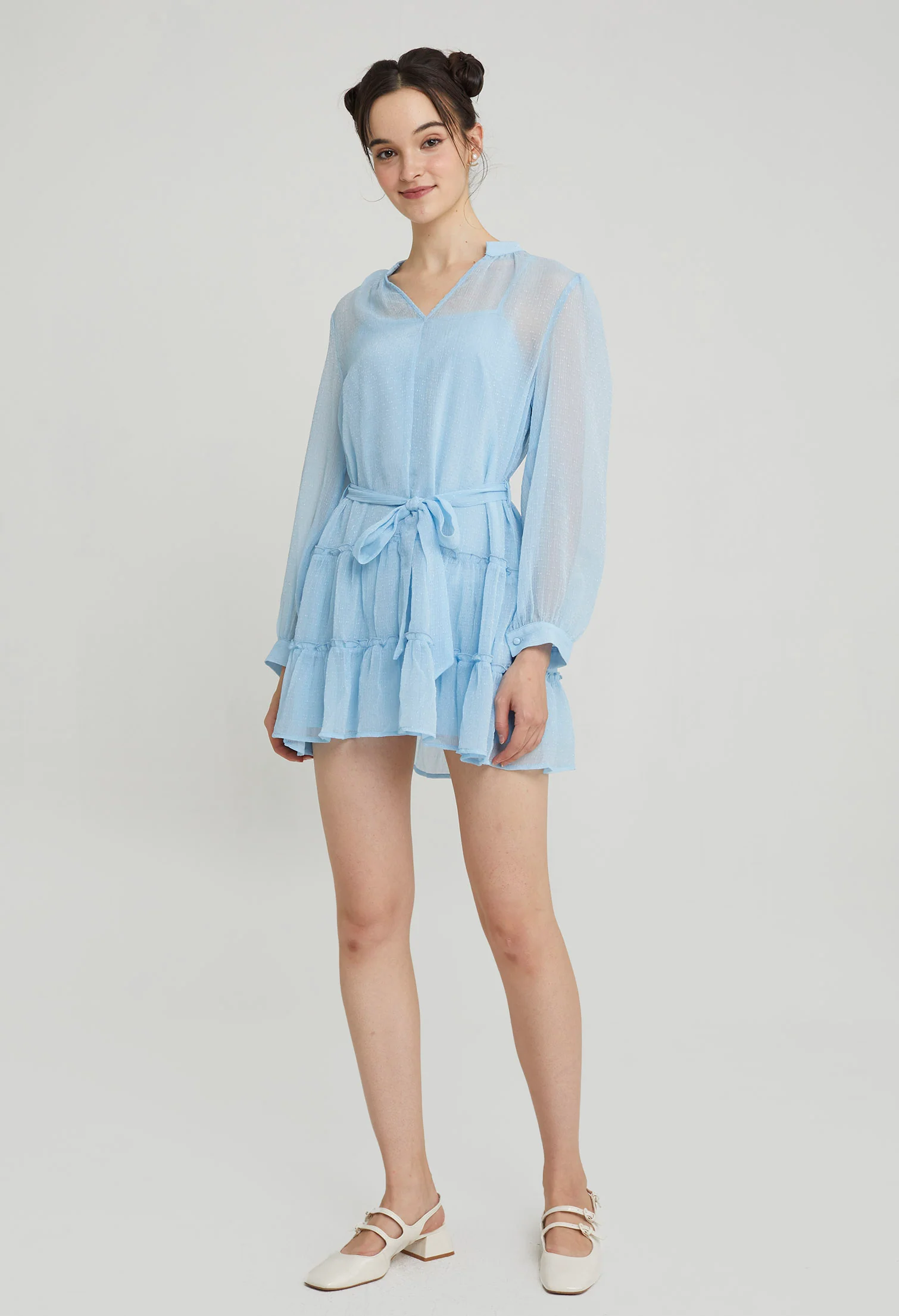 Puff Peplum Mini Dress