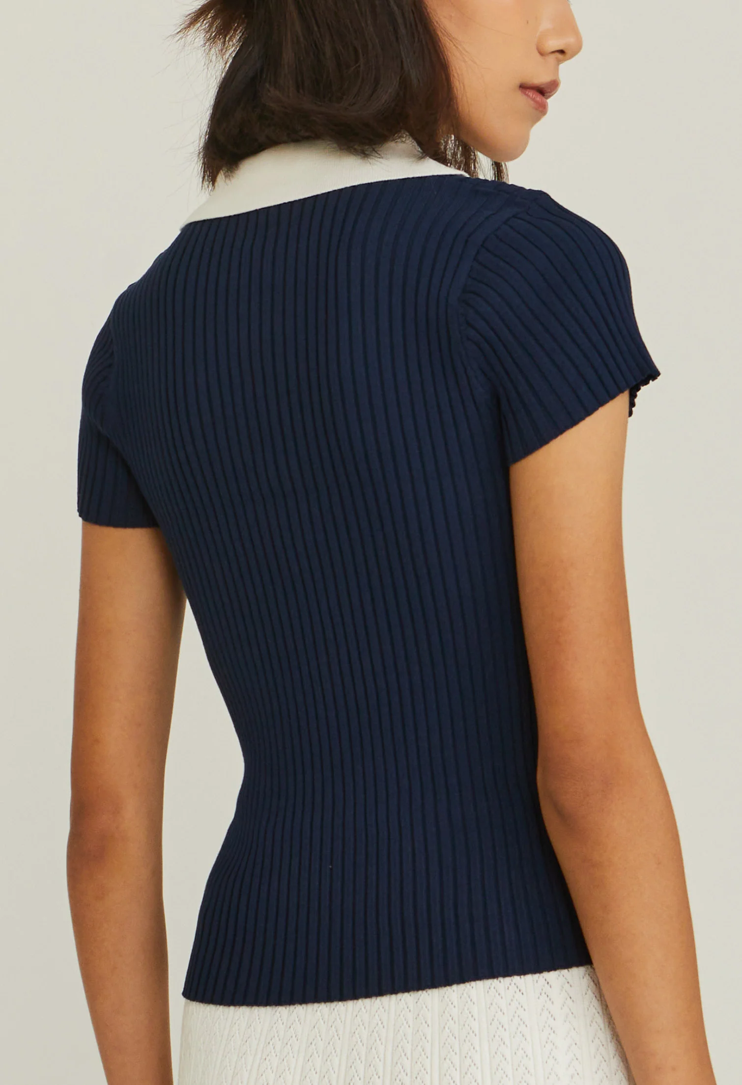 Fitted Contrast Collar Polo Tee